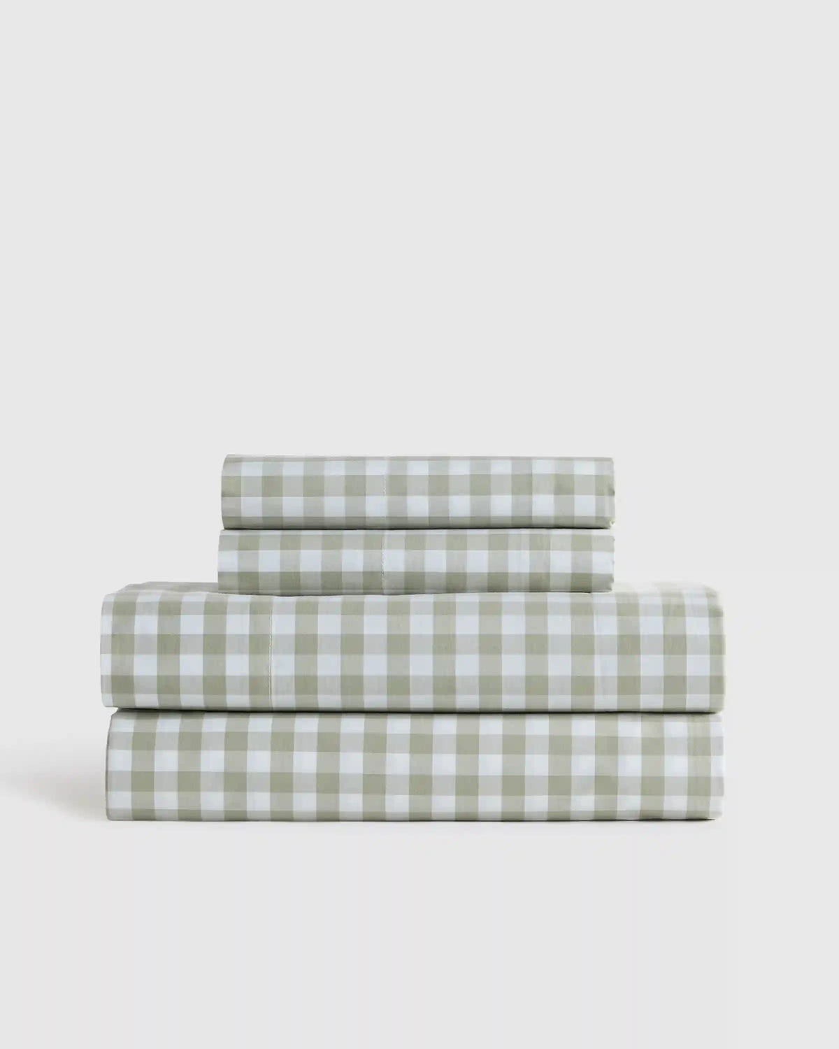 Organic Crisp Percale Gingham Sheet Set