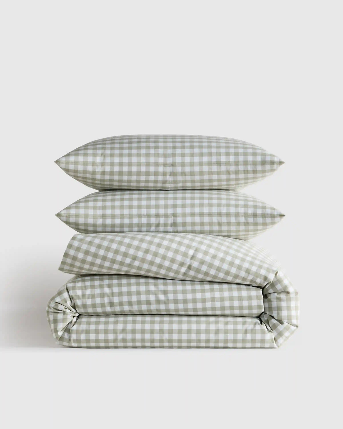 Organic Crisp Percale Gingham Duvet Cover Set