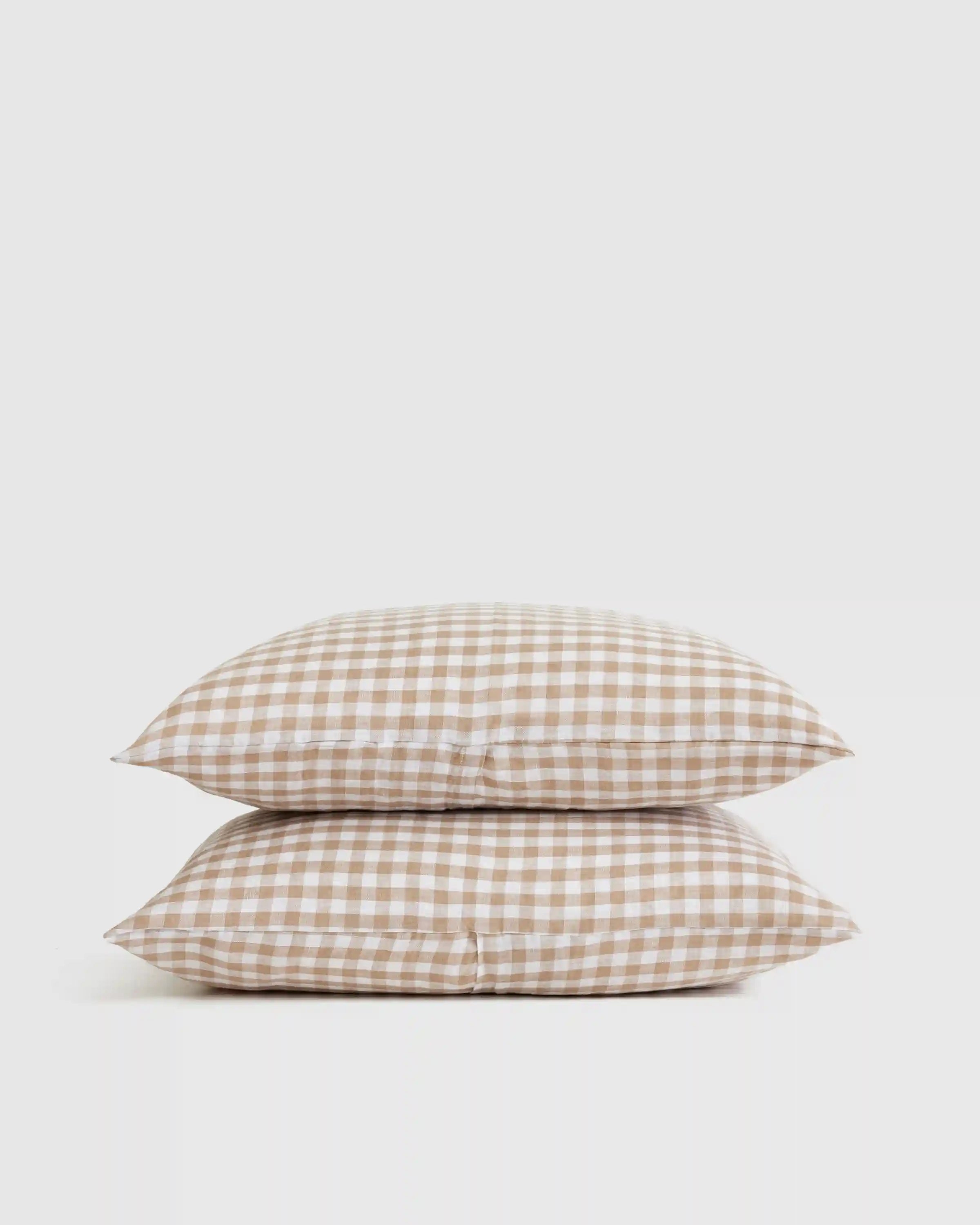 European Linen Gingham Sham Set