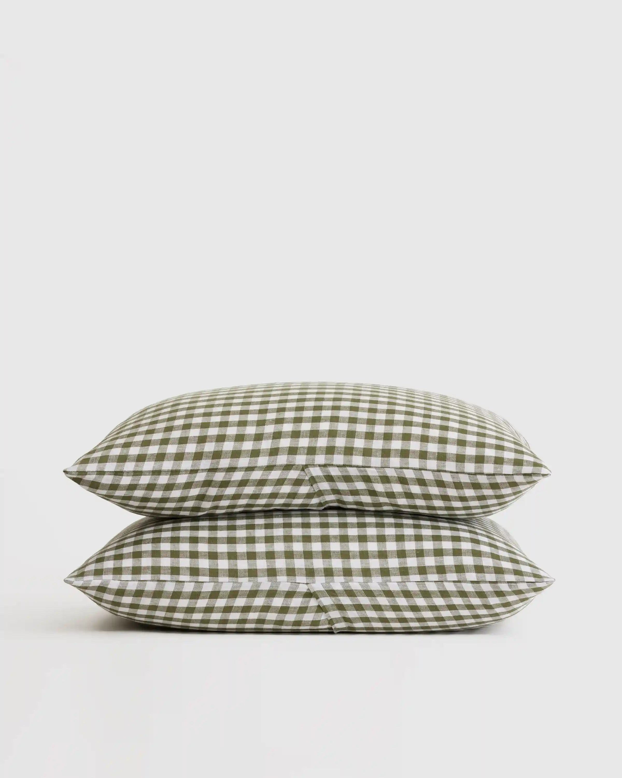 European Linen Gingham Sham Set