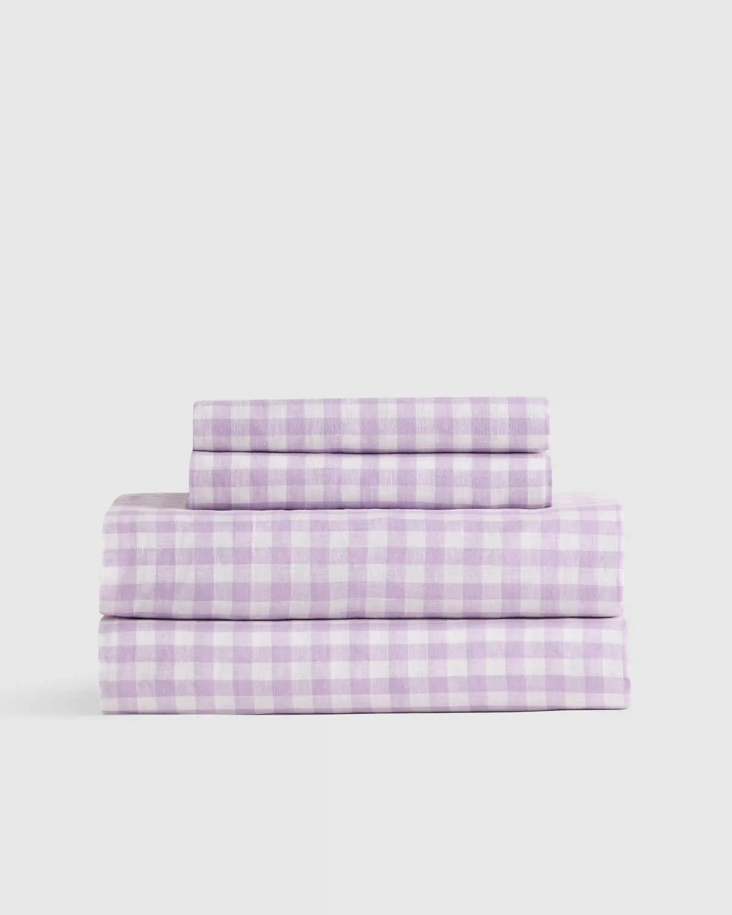 European Linen Gingham Sheet Set