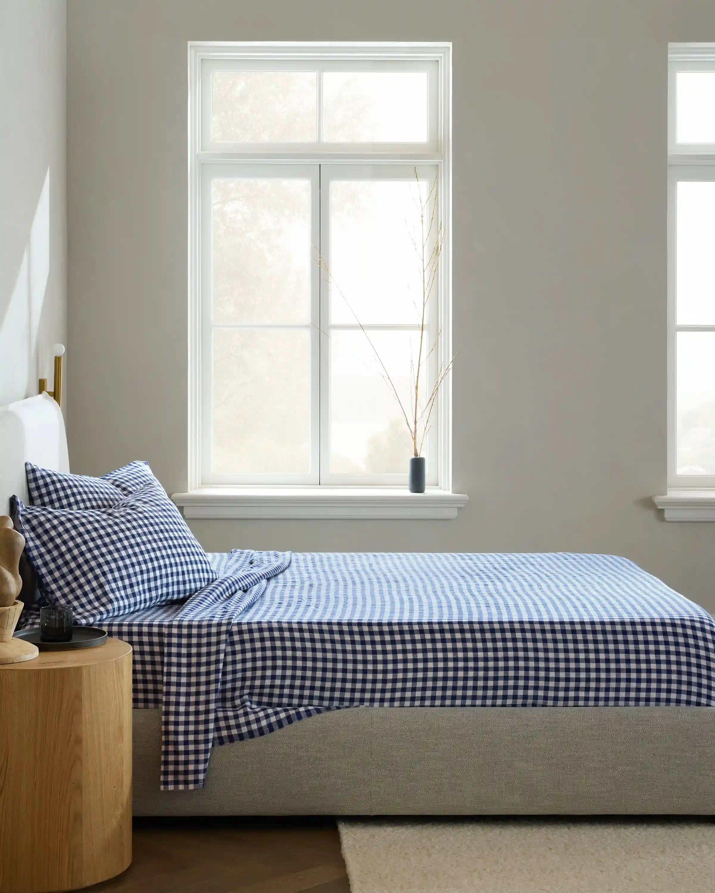 European Linen Gingham Deluxe Bedding Bundle