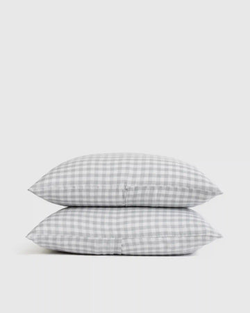 European Linen Gingham Sham Set