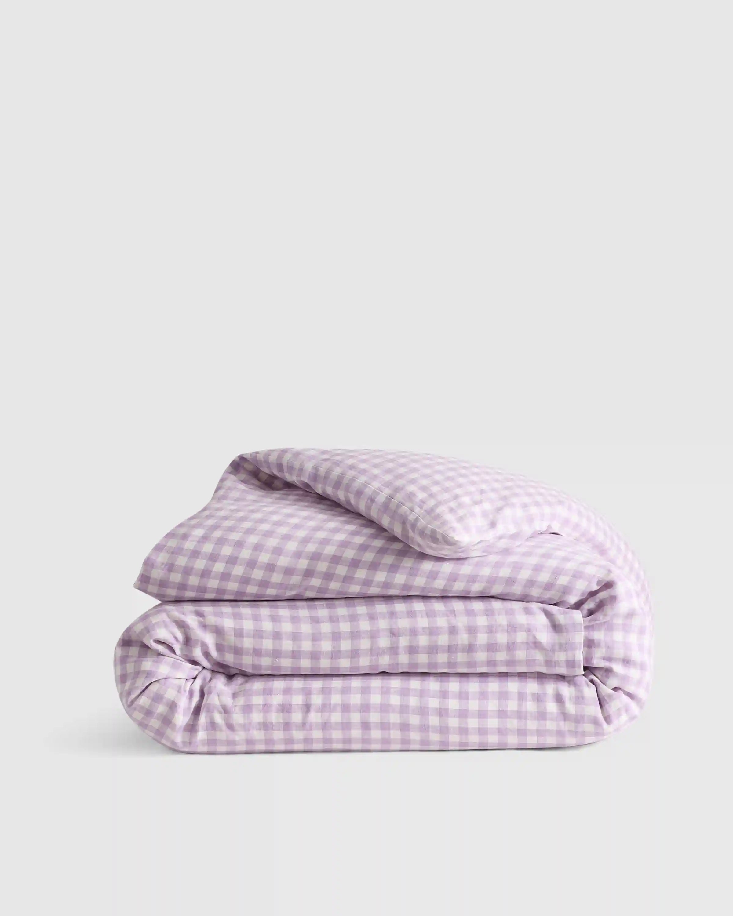 European Linen Gingham Duvet Cover