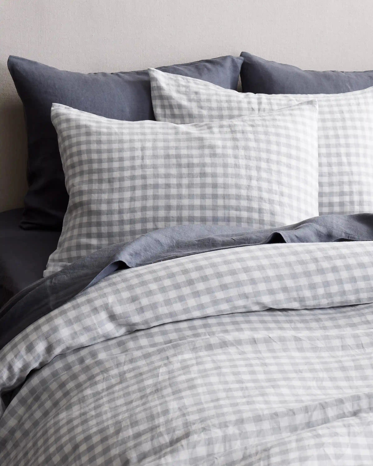 European Linen Gingham Duvet Cover