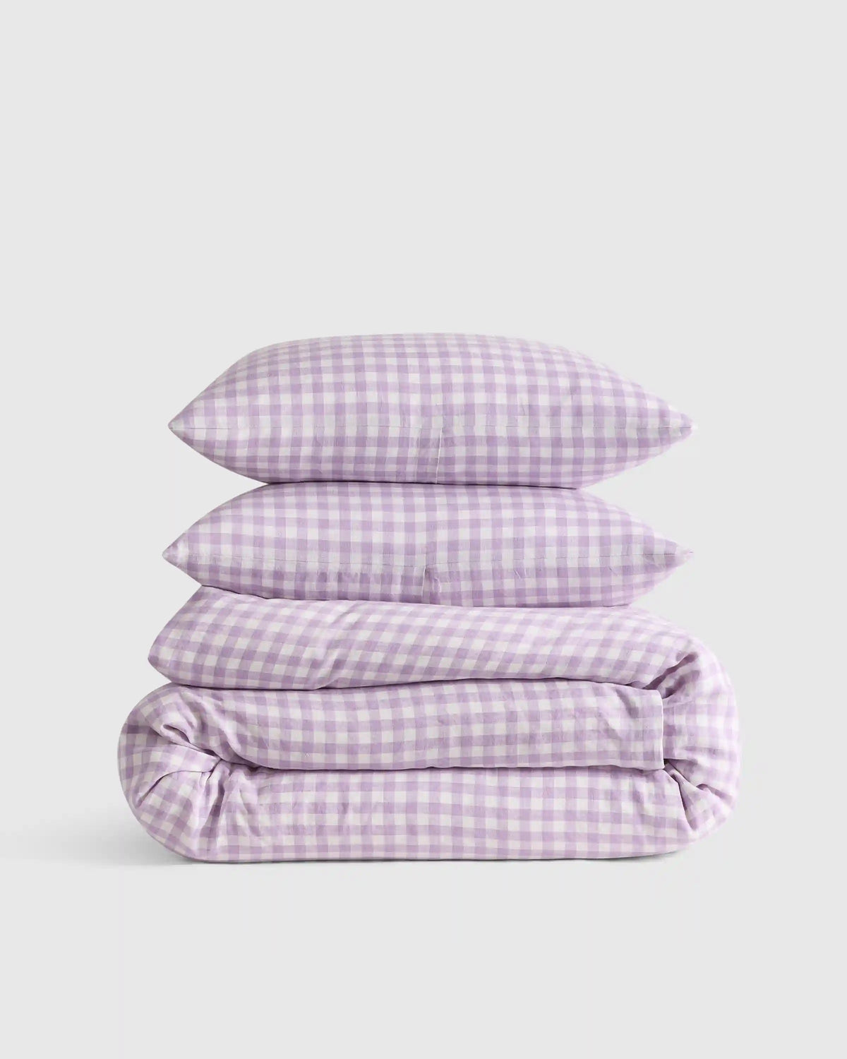European Linen Gingham Duvet Cover Set