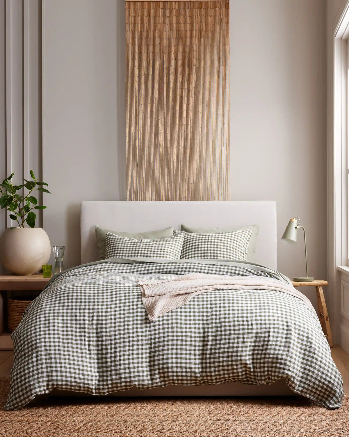 European Linen Gingham Duvet Cover