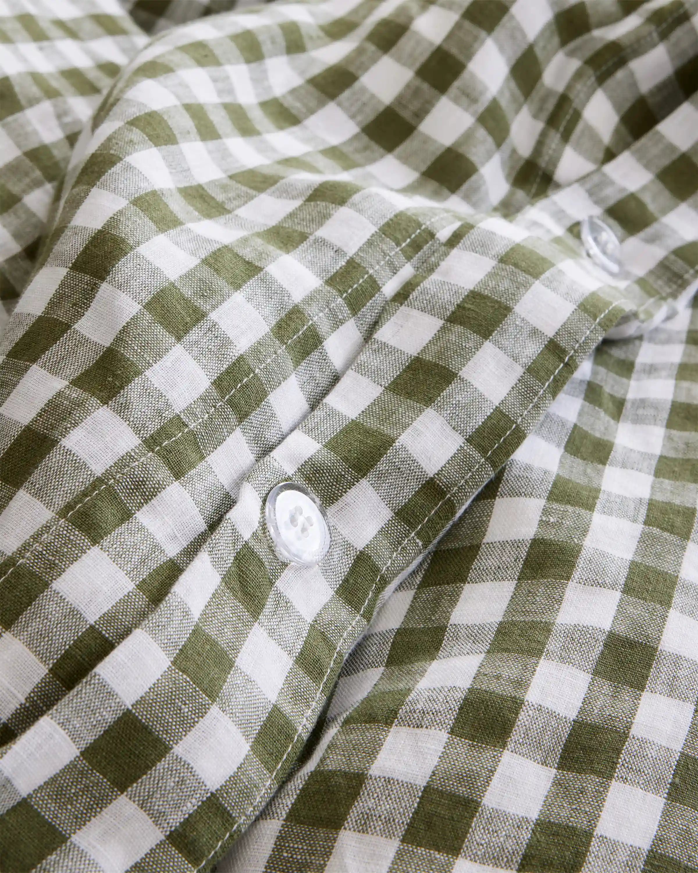 European Linen Gingham Duvet Cover Set