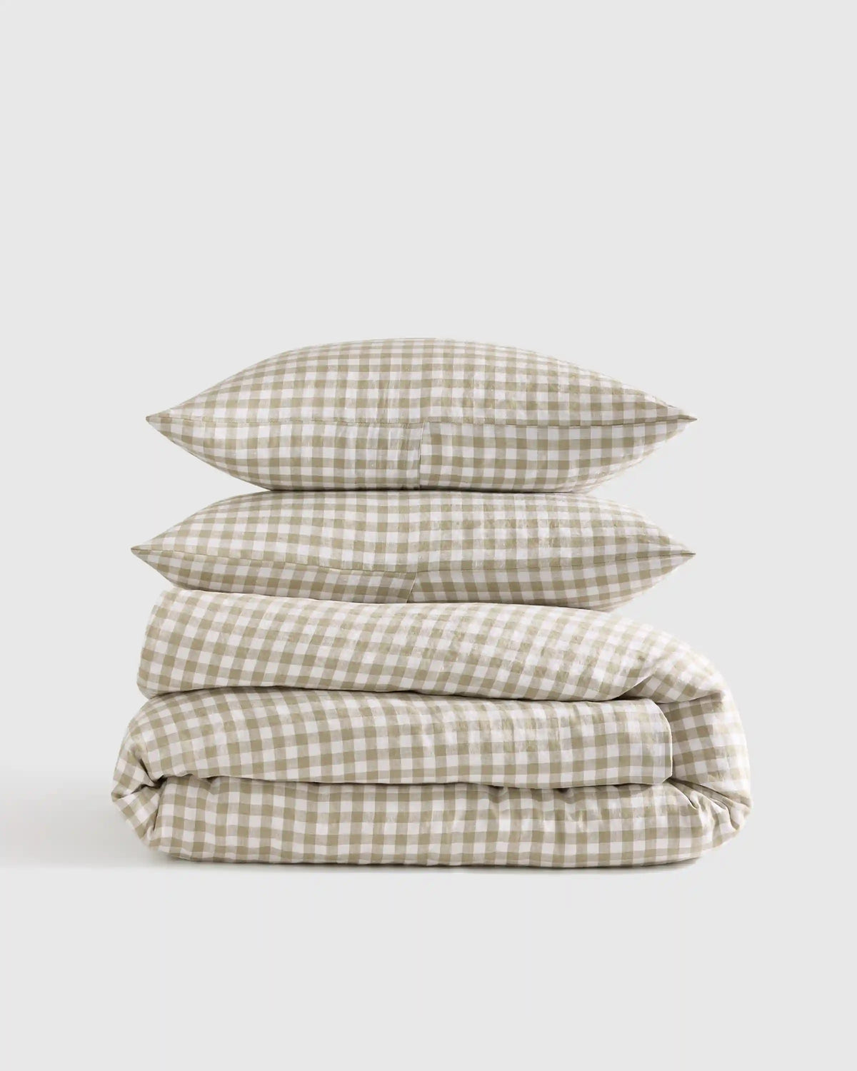 European Linen Gingham Duvet Cover Set