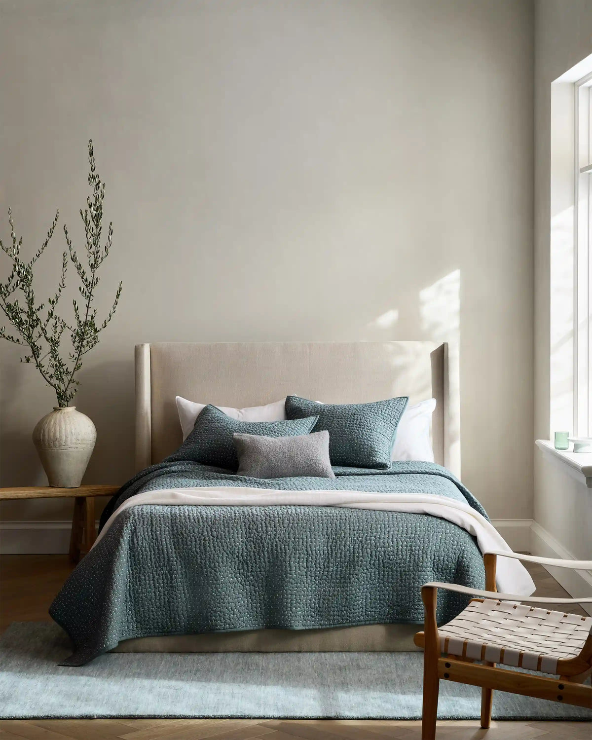 Organic Cotton Hand Stitched Quilted Sham Set
