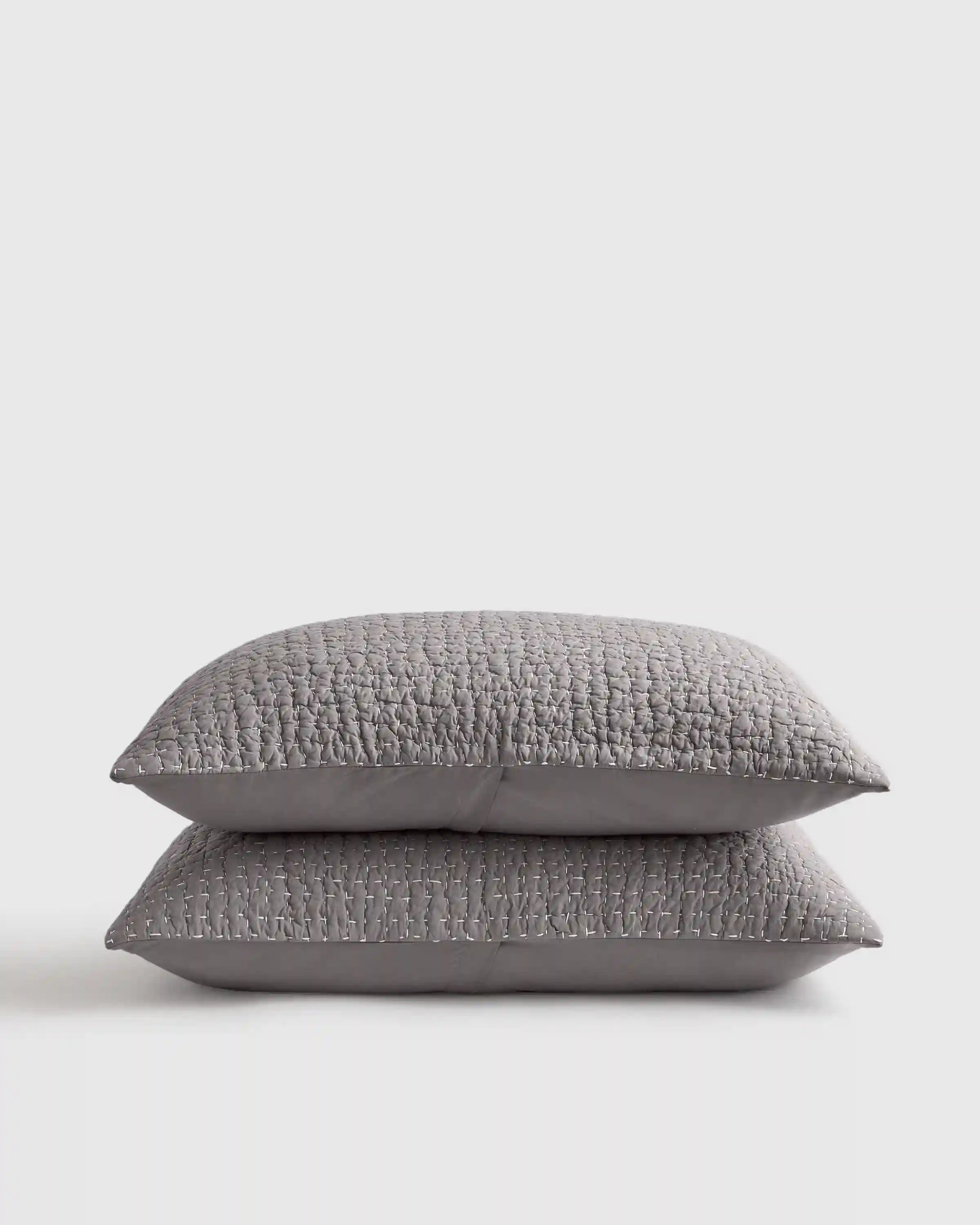 Organic Cotton Hand Stitched Quilted Sham Set