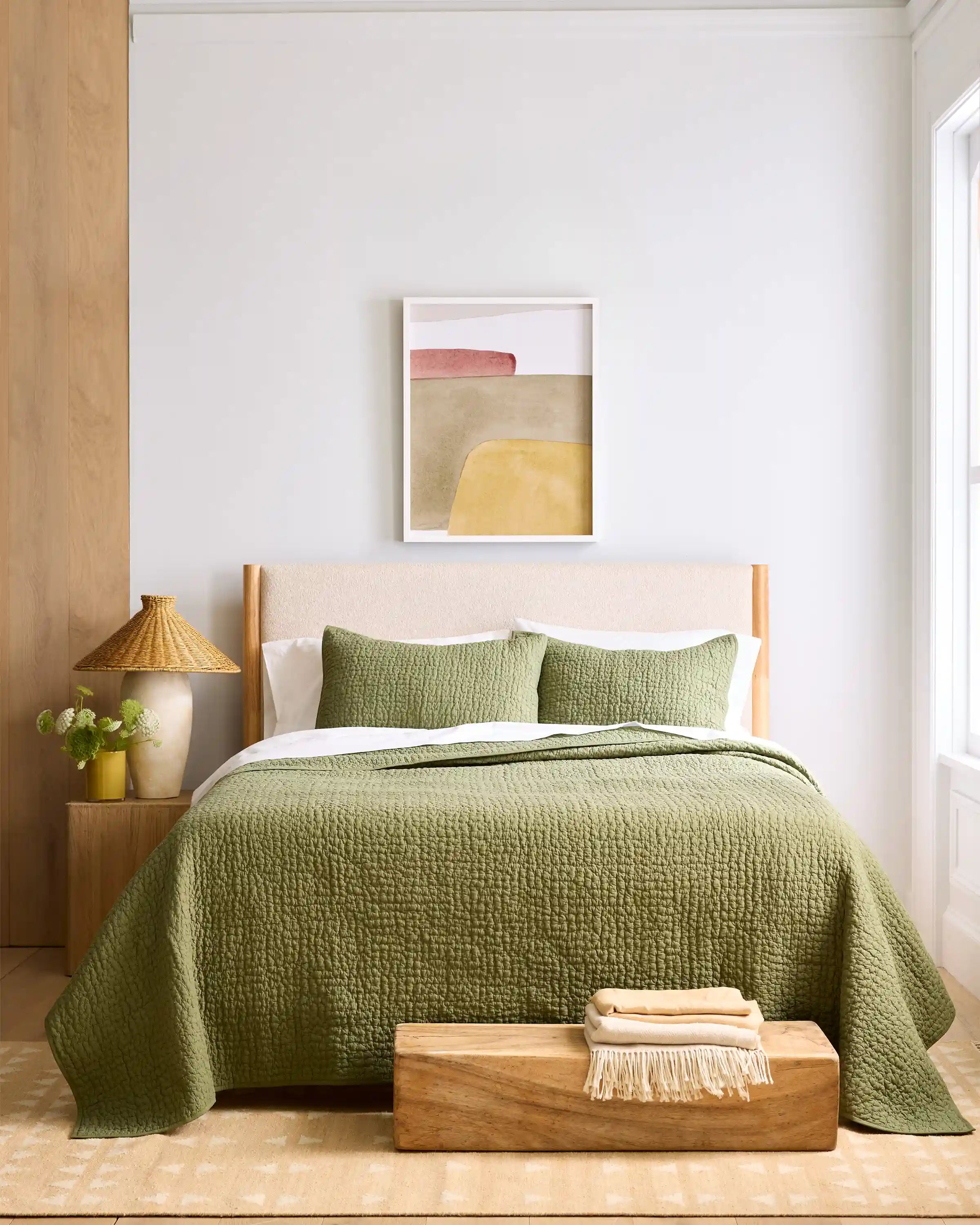Organic Cotton Hand Stitched Quilted Sham Set