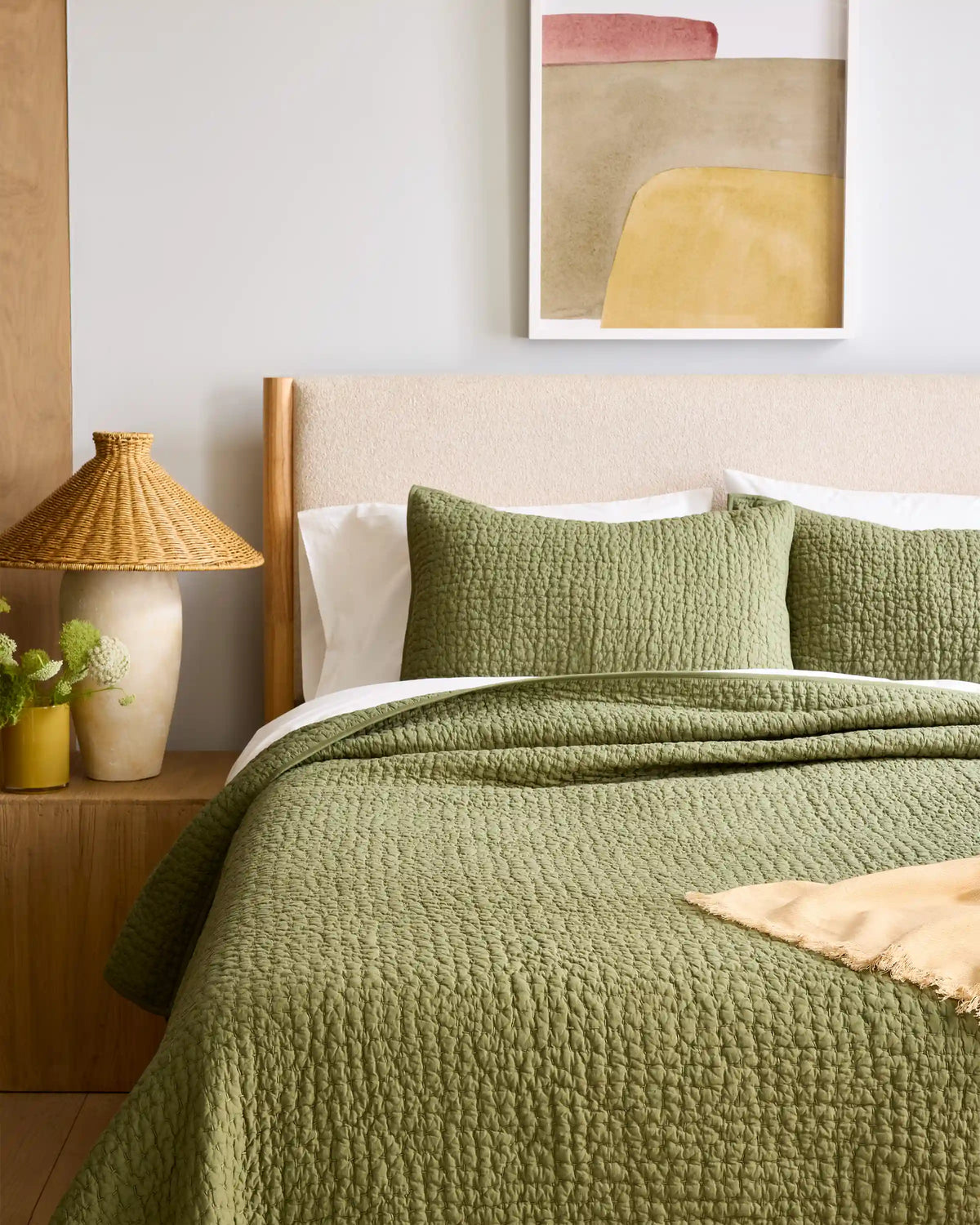 Organic Cotton Hand Stitched Quilted Sham Set