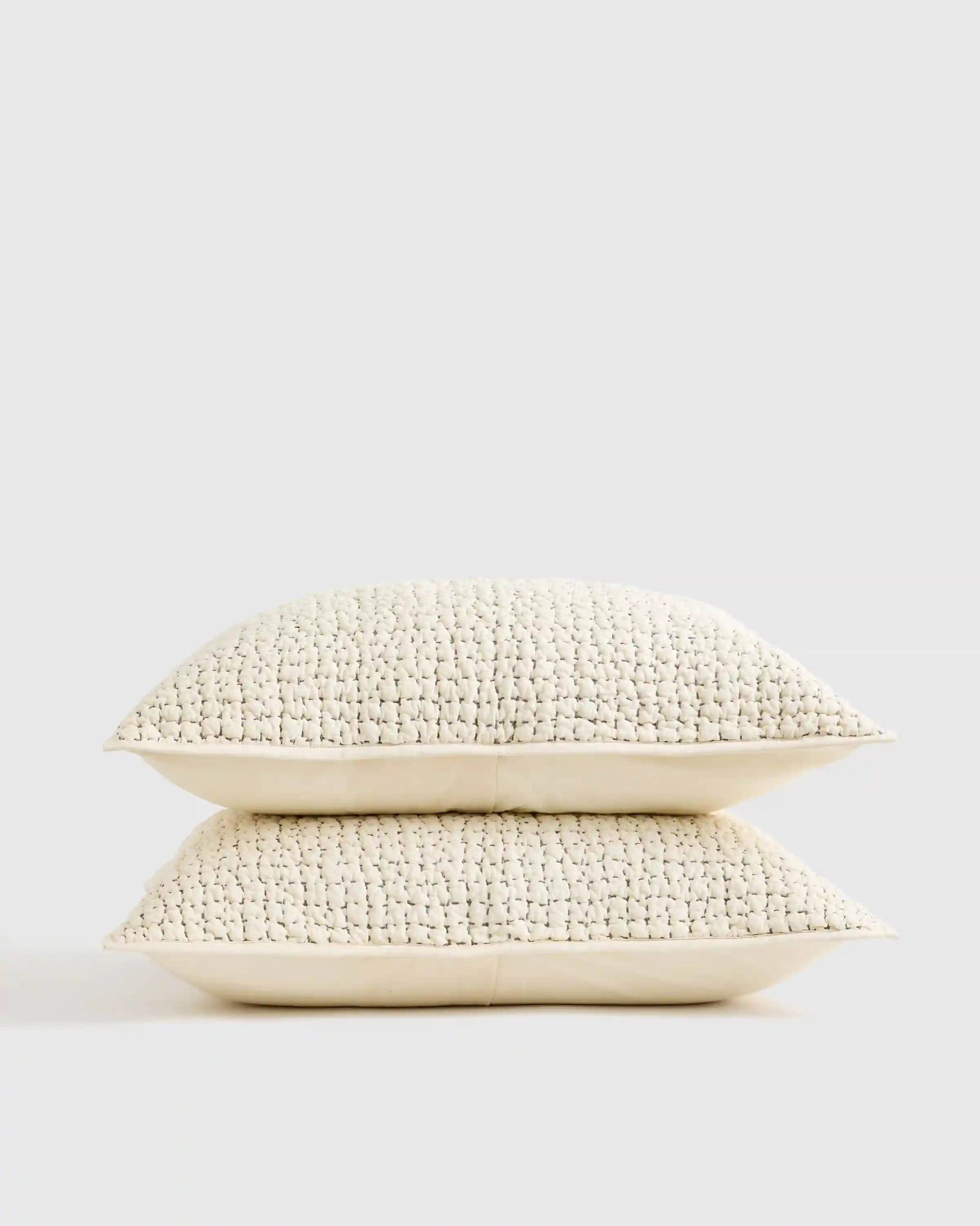 Organic Cotton Hand Stitched Quilted Sham Set