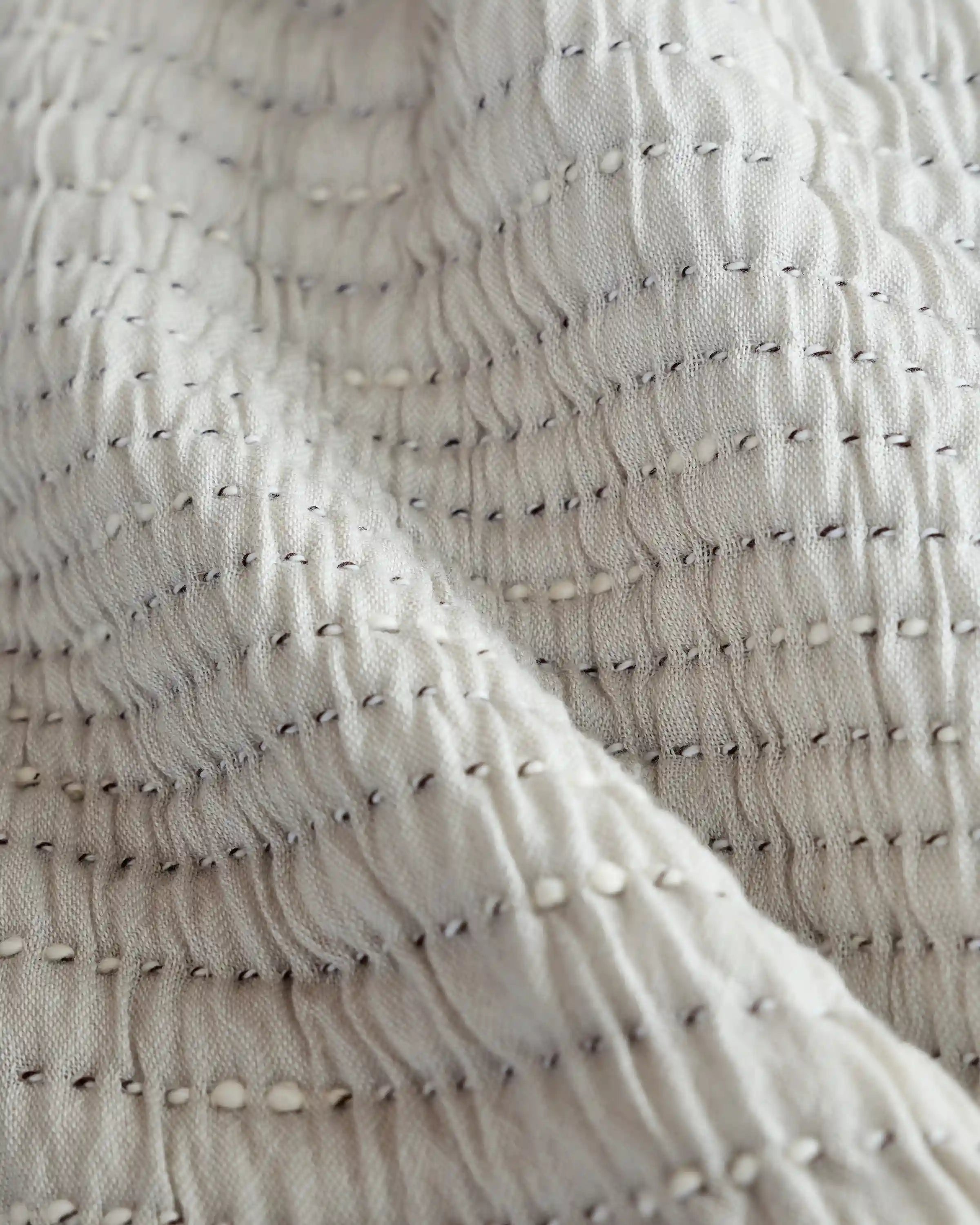 Organic Cotton Channel Stitch Coverlet Set