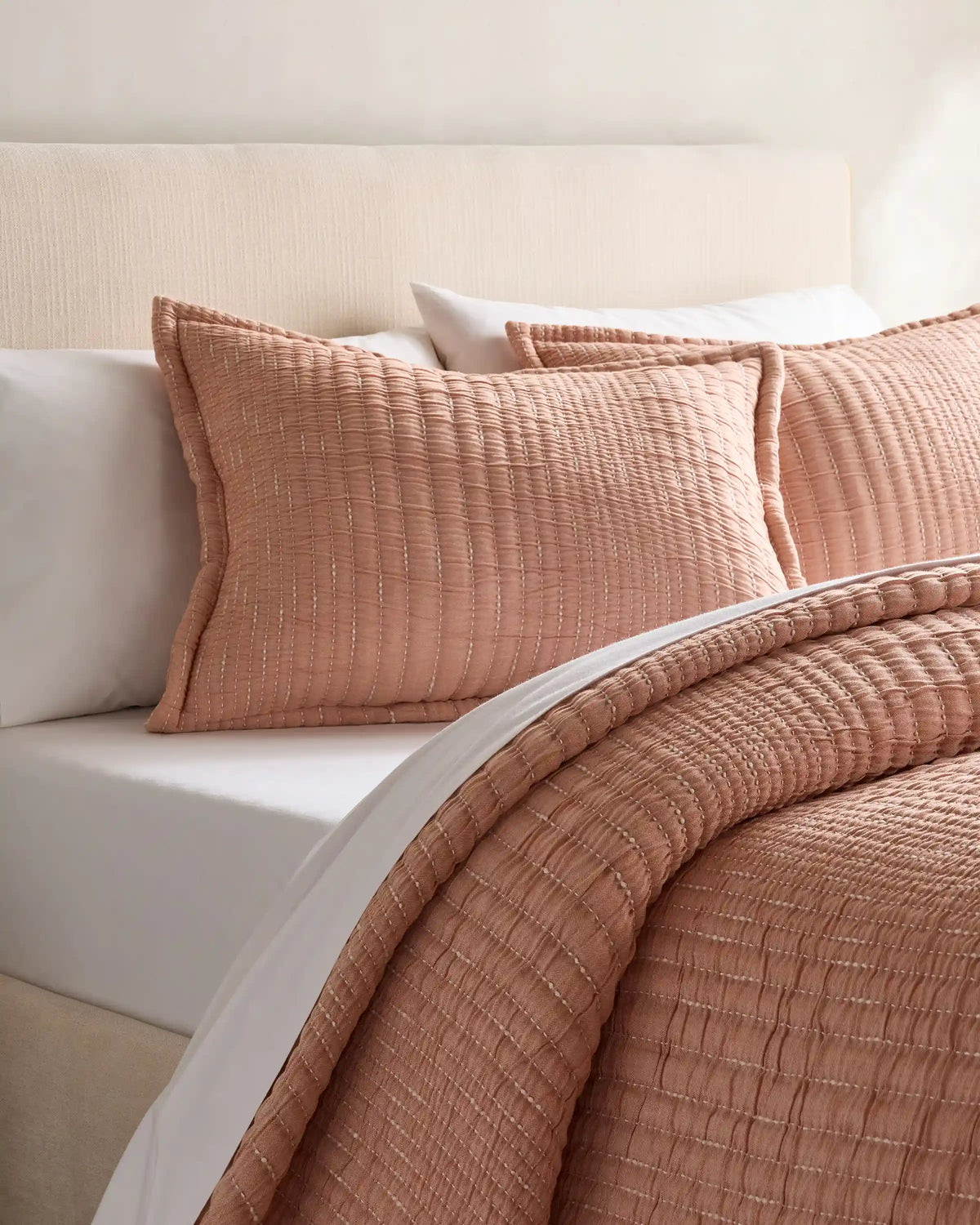 Organic Cotton Channel Stitch Sham Set