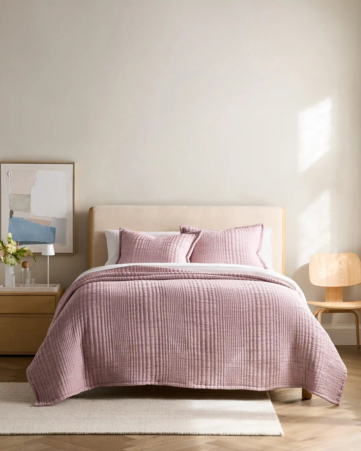 Organic Cotton Channel Stitch Sham Set
