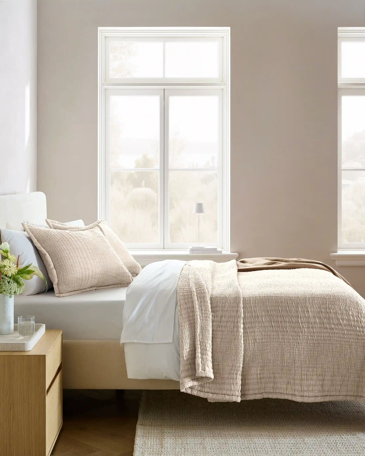 Organic Cotton Channel Stitch Coverlet Set