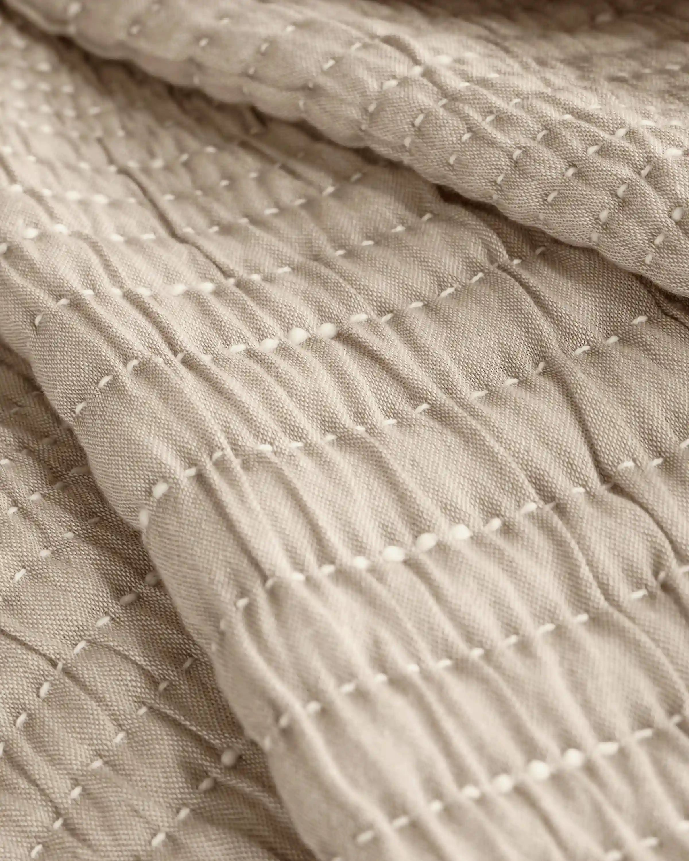 Organic Cotton Channel Stitch Coverlet Set