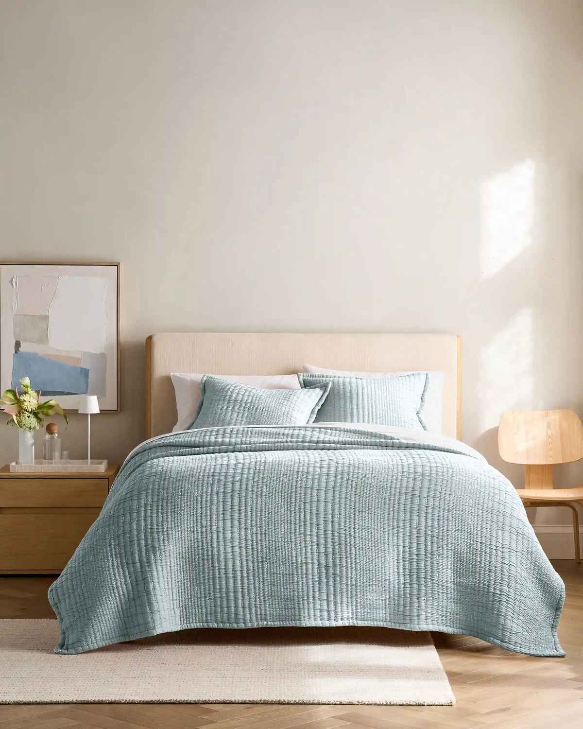 Organic Cotton Channel Stitch Sham Set