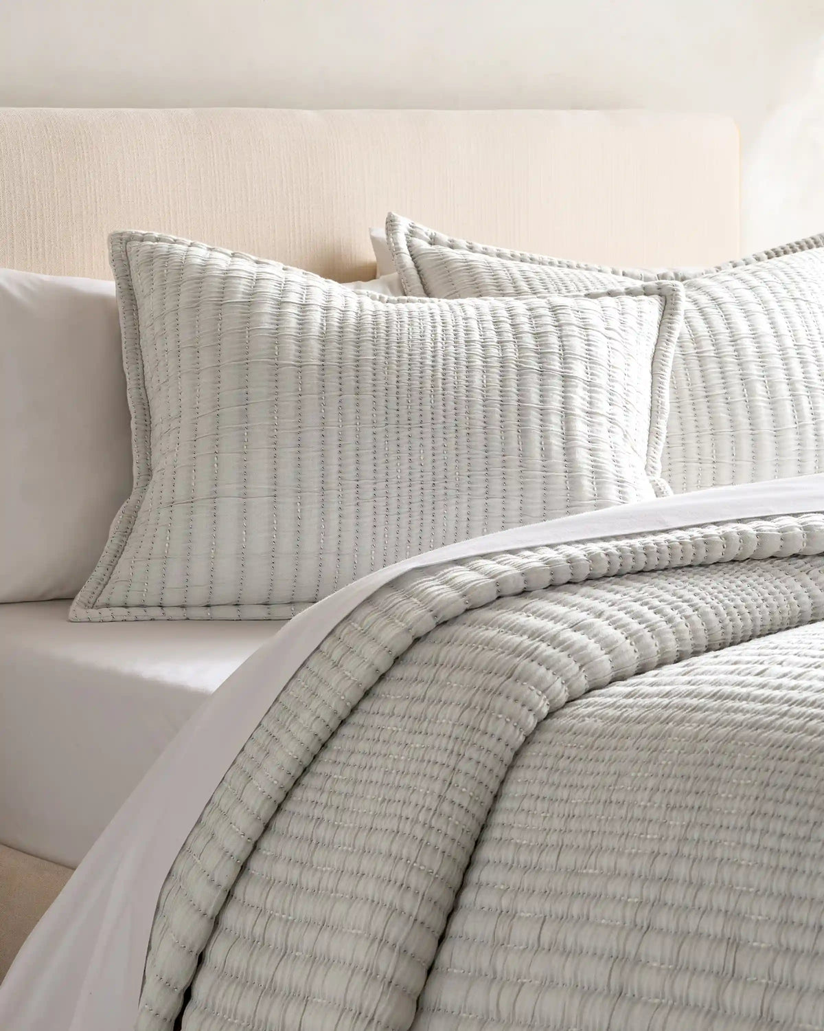Organic Cotton Channel Stitch Sham Set