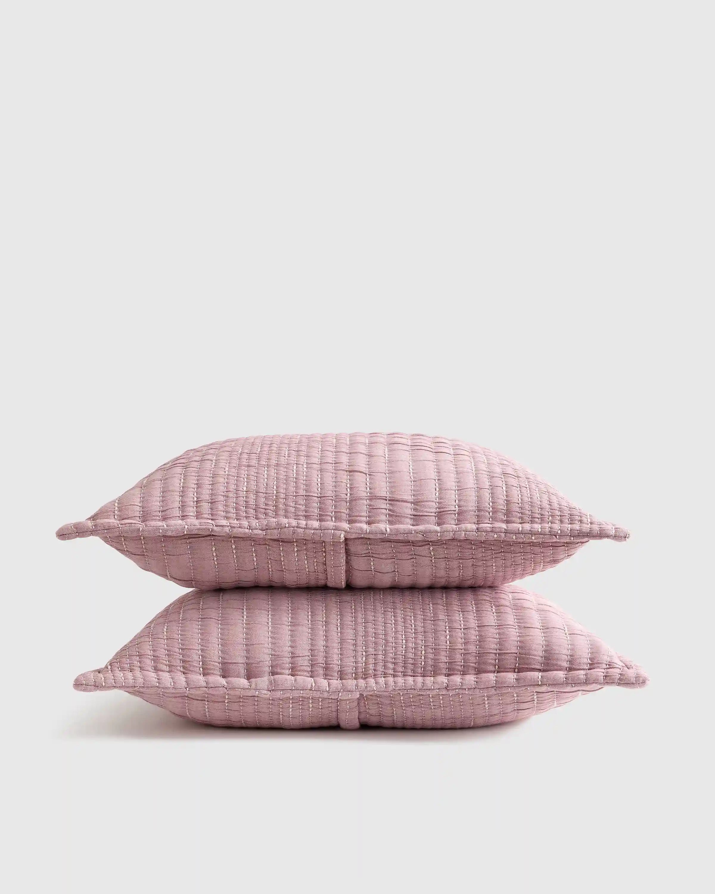 Organic Cotton Channel Stitch Sham Set