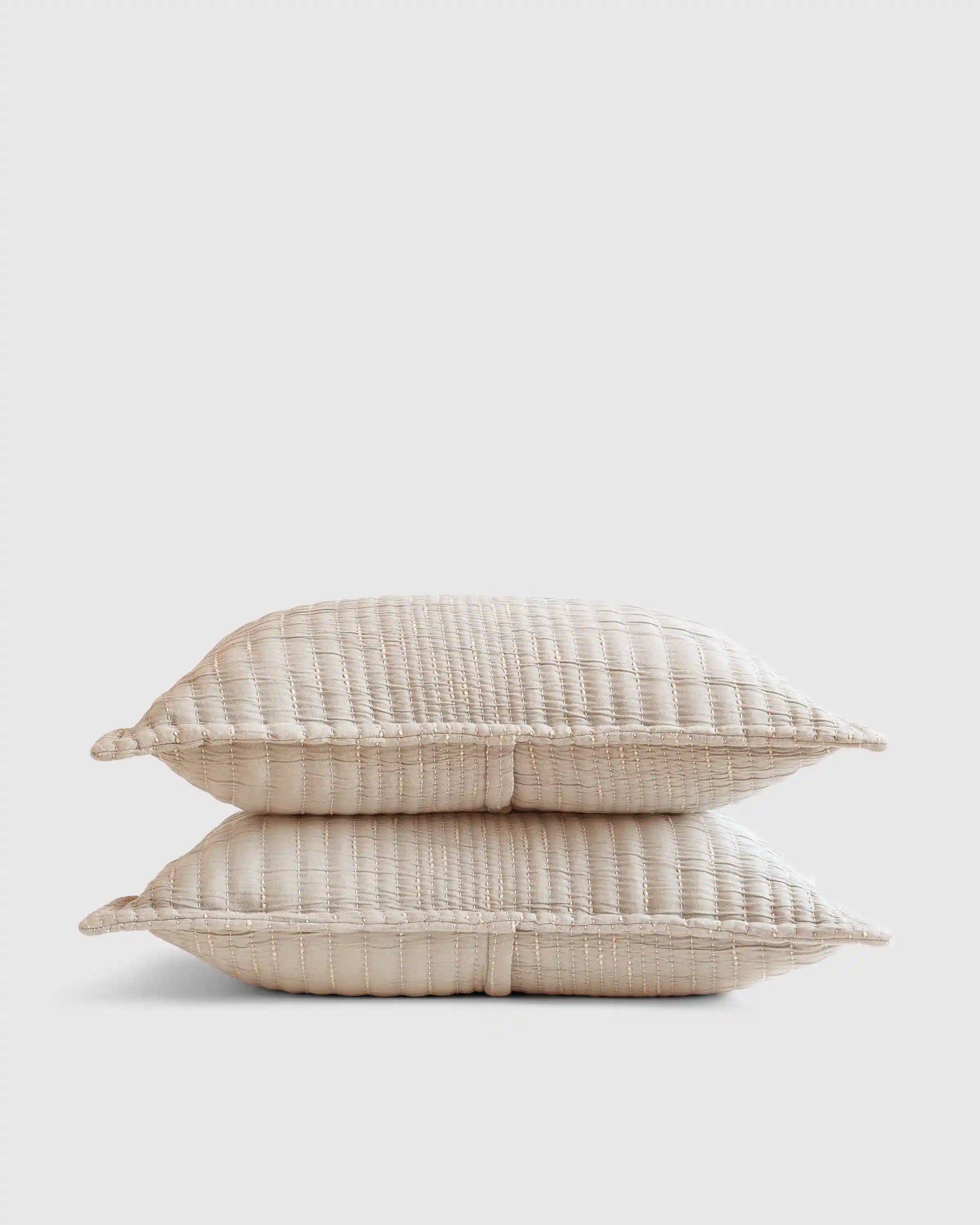 Organic Cotton Channel Stitch Sham Set