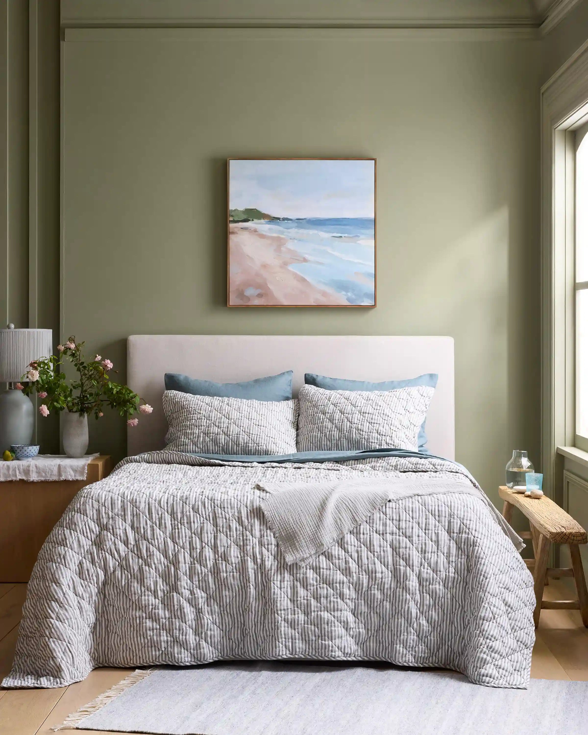 European Linen Stripe Quilt