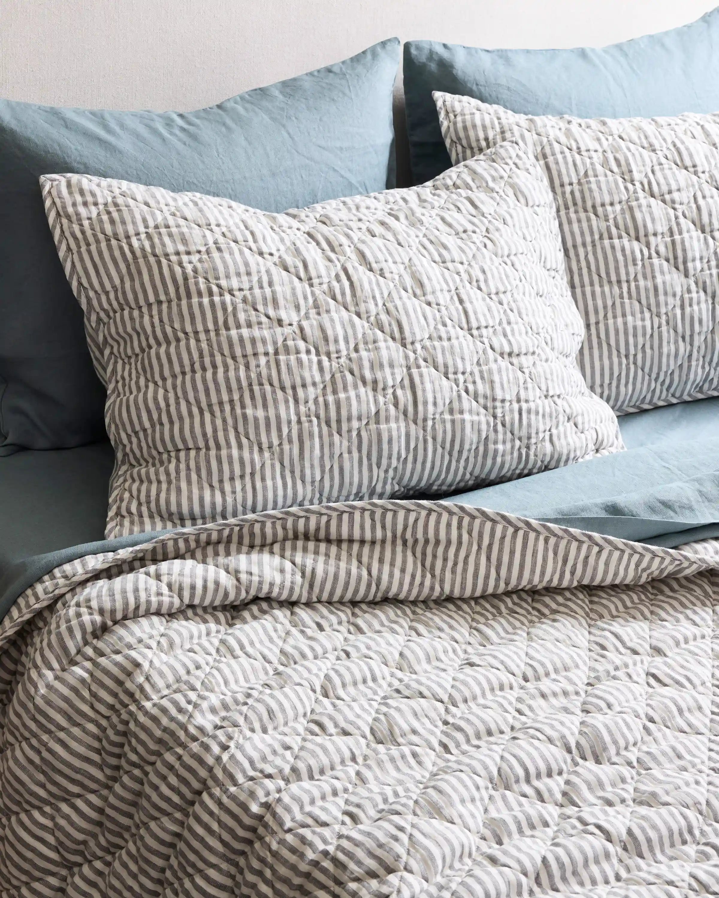 European Linen Stripe Quilt
