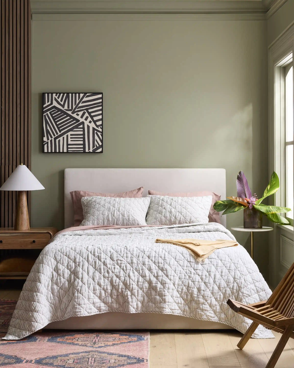 European Linen Stripe Quilt