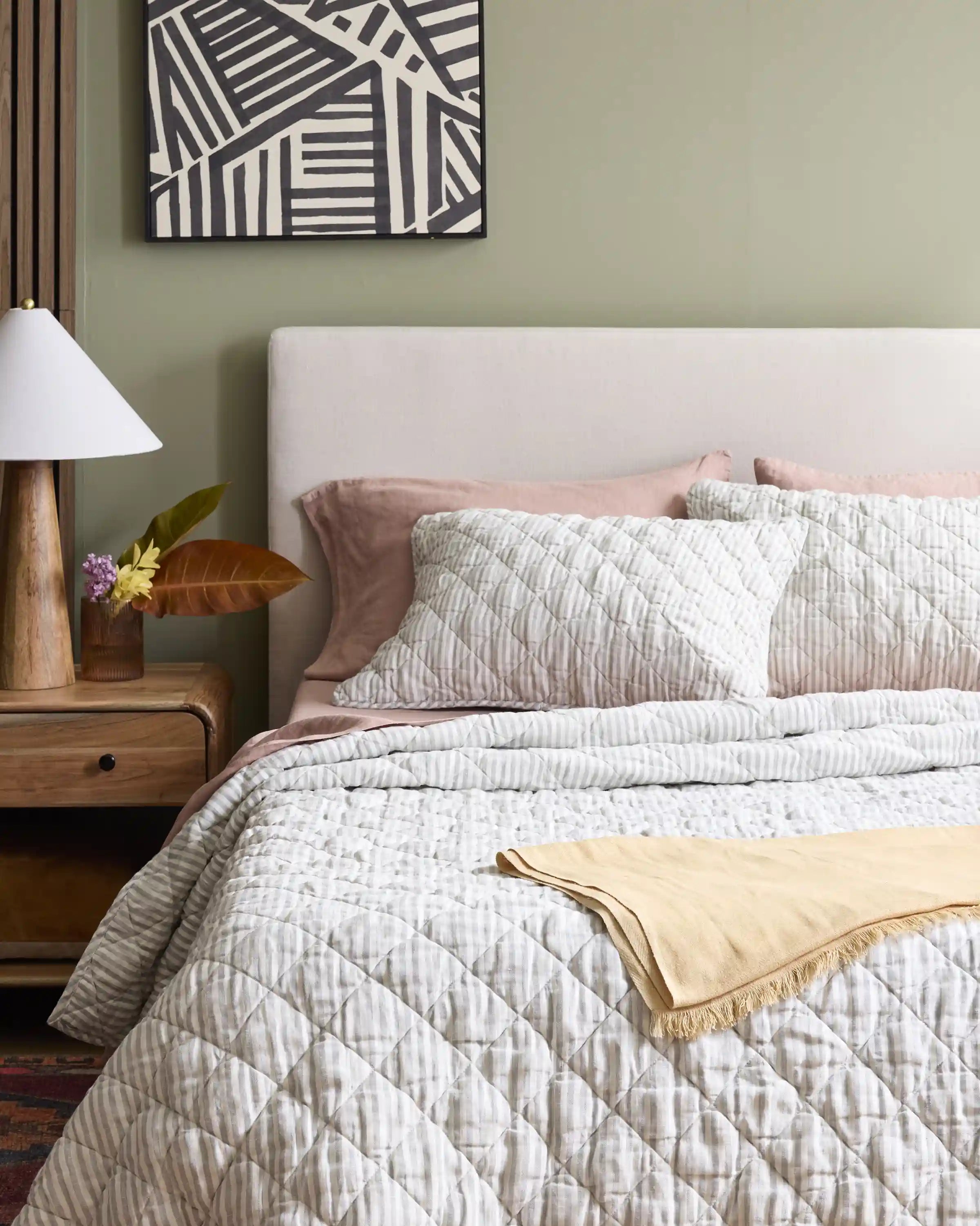 European Linen Stripe Quilt
