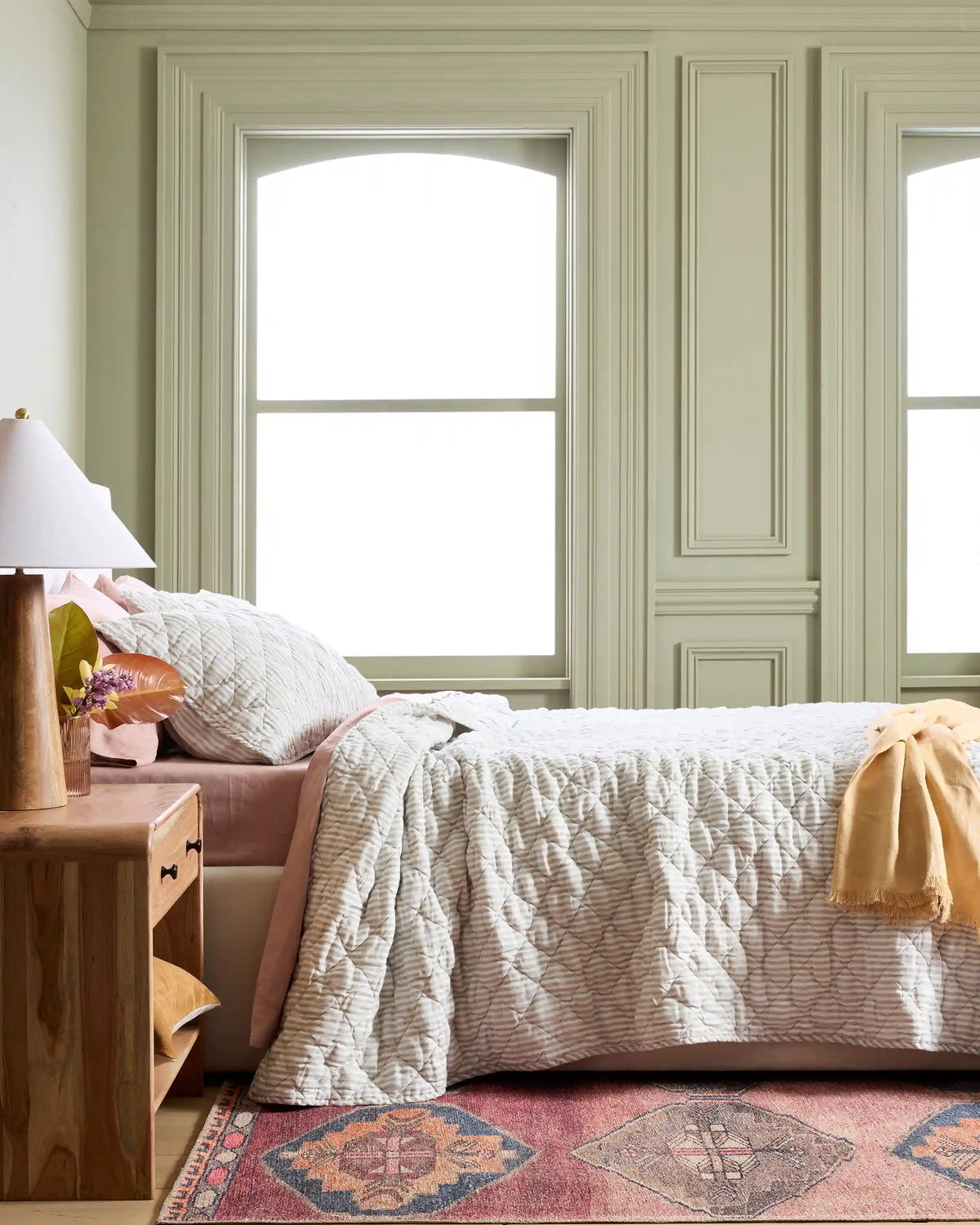 European Linen Stripe Quilt