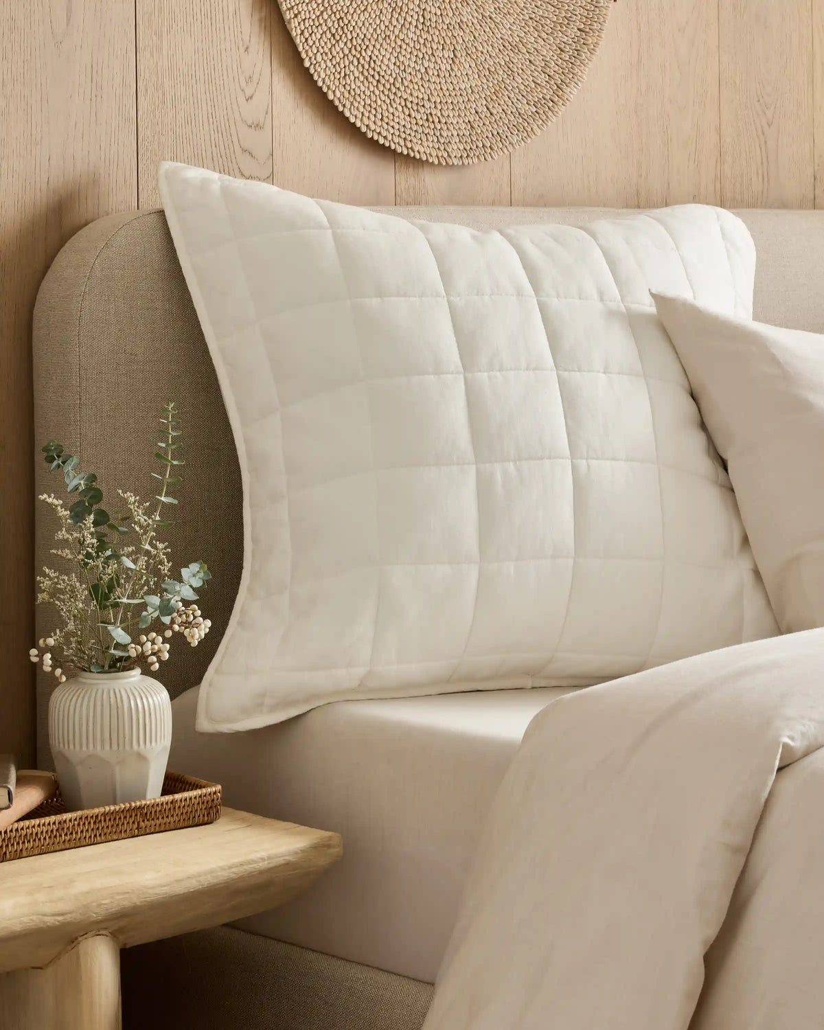 European Linen Box Quilted Euro Sham