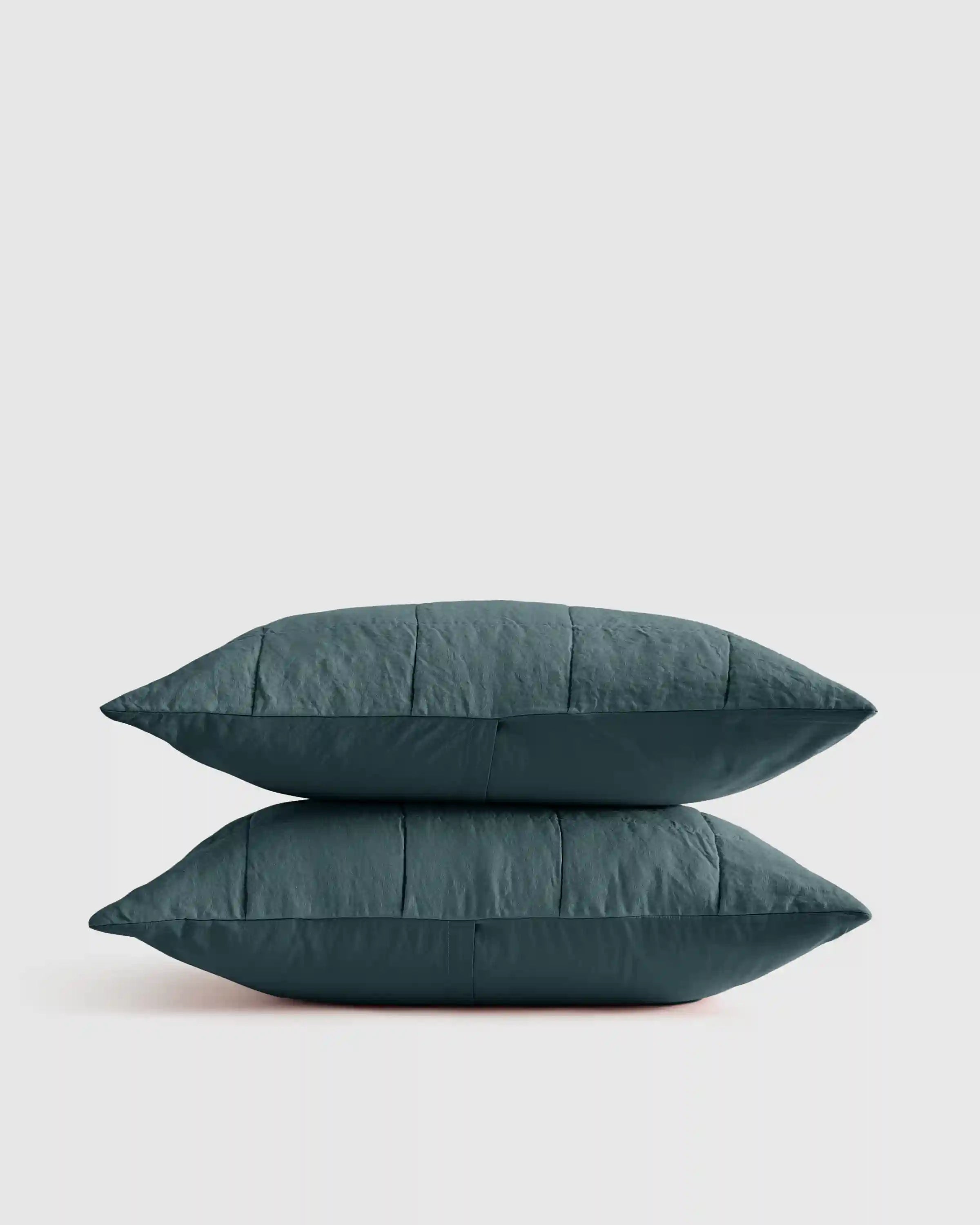 Lightweight European Linen Box Quilted Sham Set