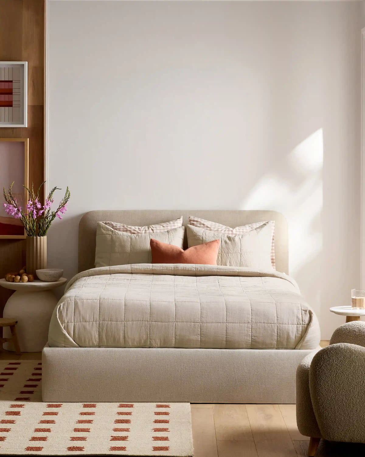 Lightweight European Linen Box Quilted Sham Set