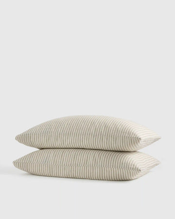 European Linen Stripe Pillowcases Set