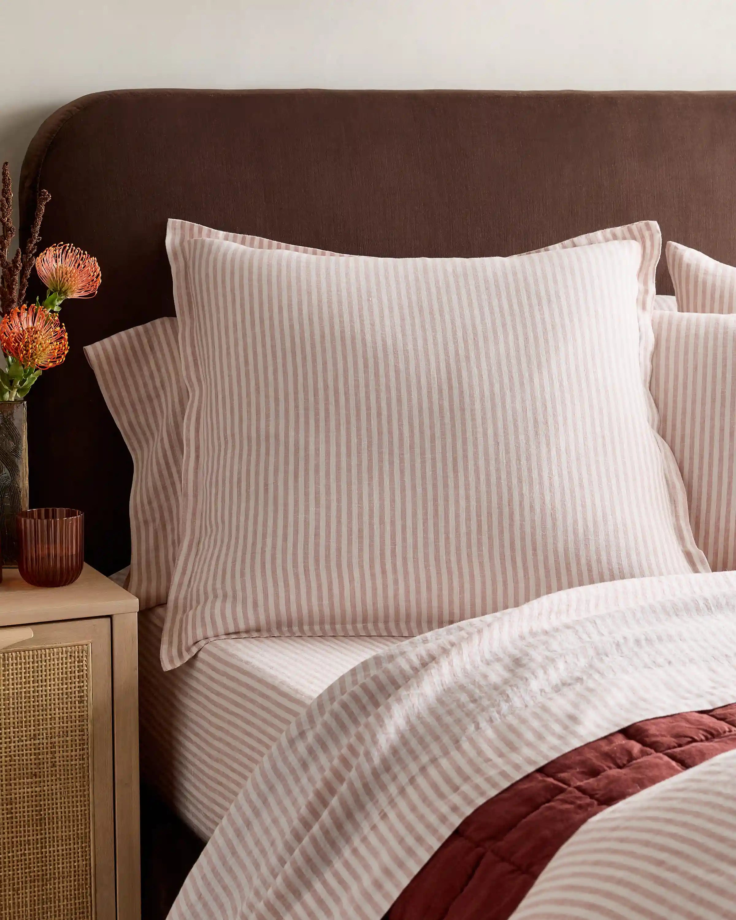 European Linen Stripe Euro Sham