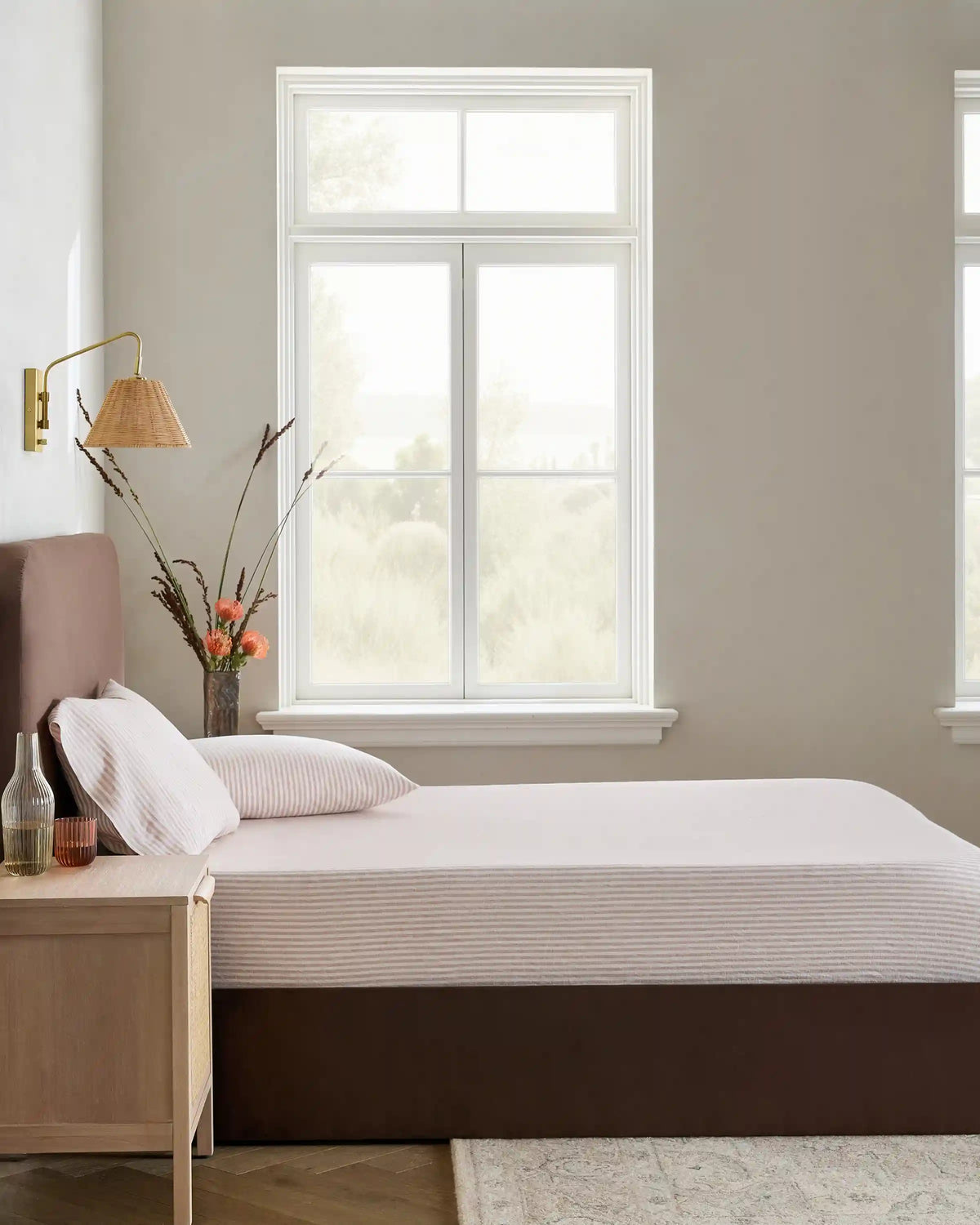 European Linen Stripe Fitted Sheet Set