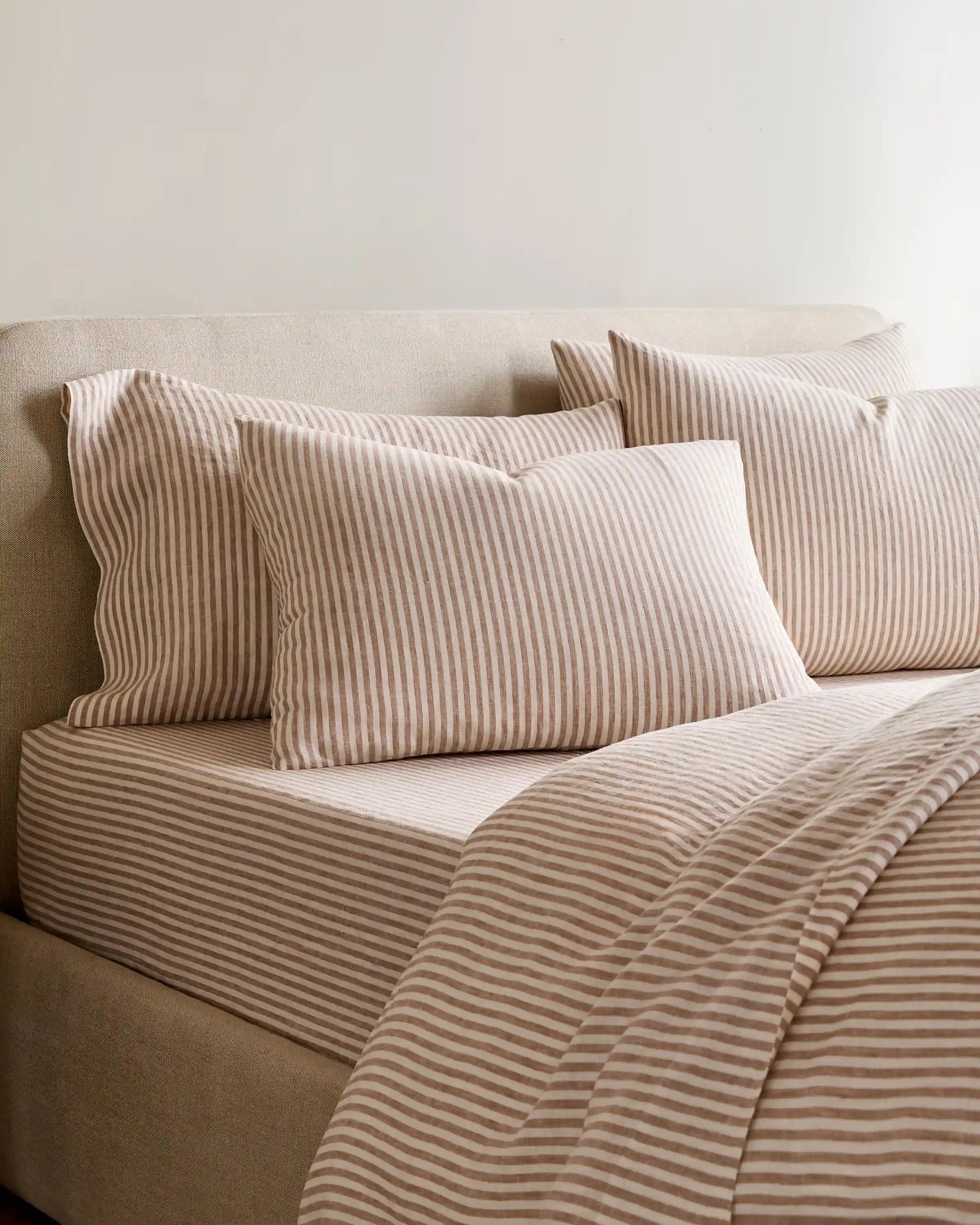 European Linen Stripe Duvet Cover Set