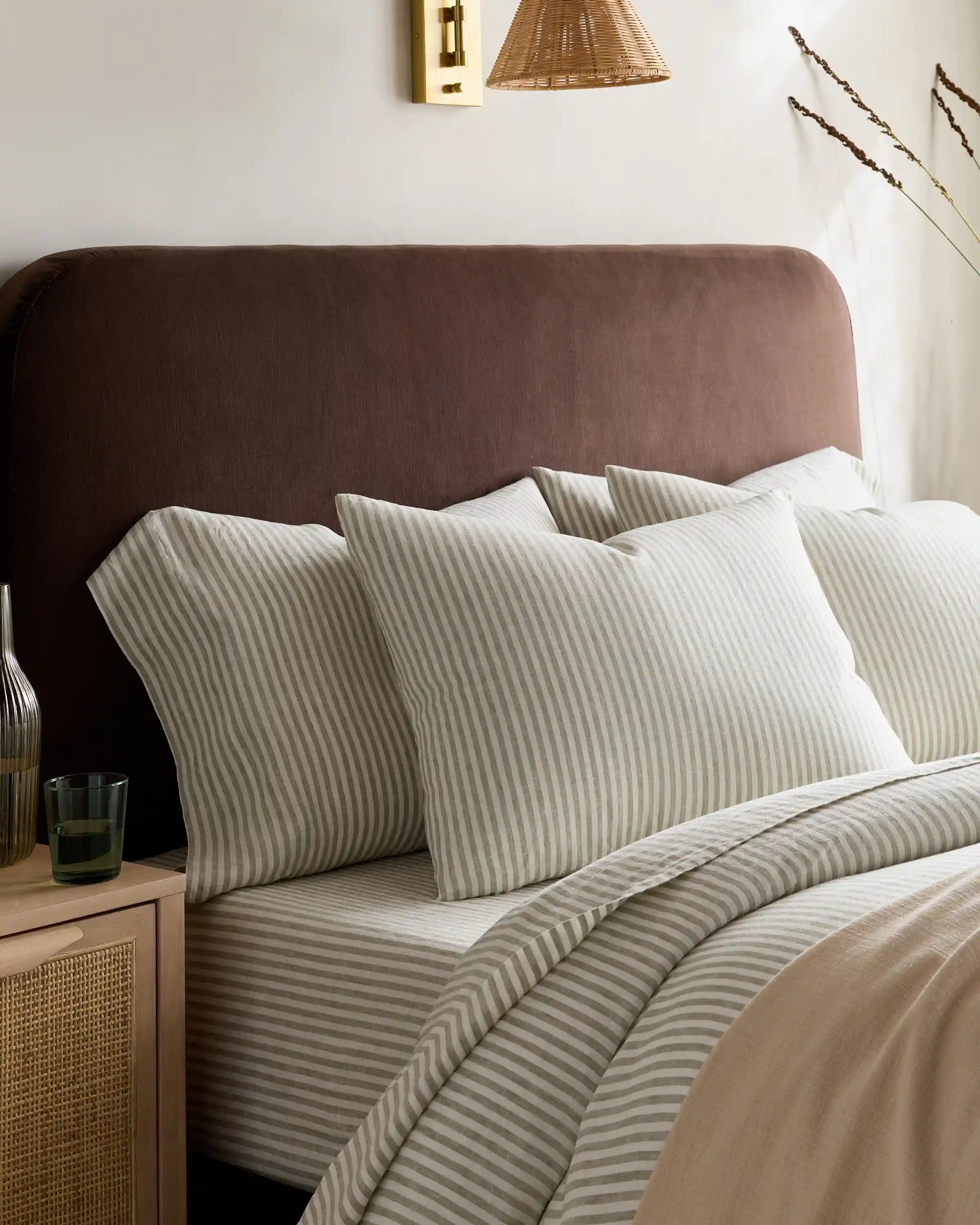 European Linen Stripe Sham Set