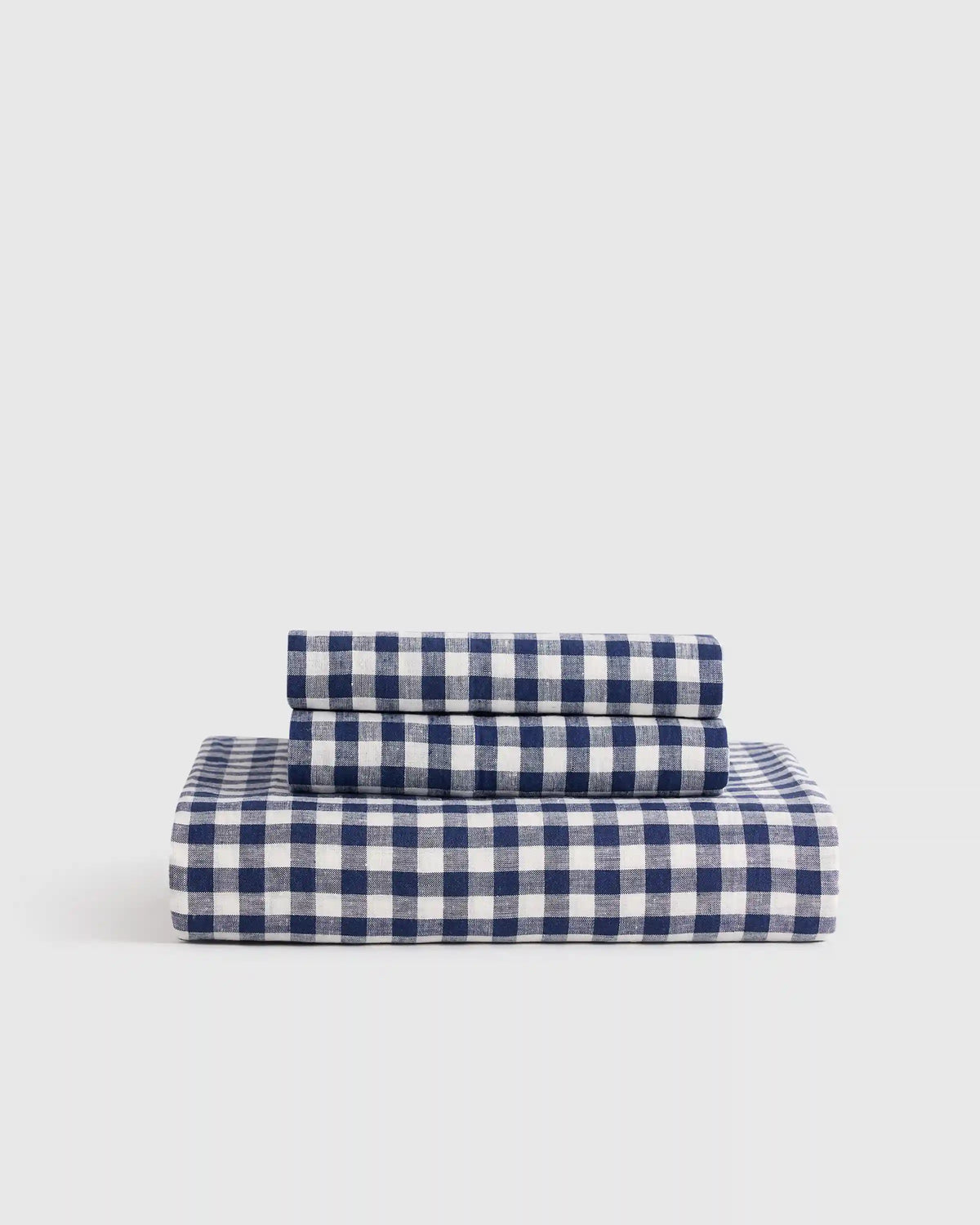 European Linen Gingham Fitted Sheet Set