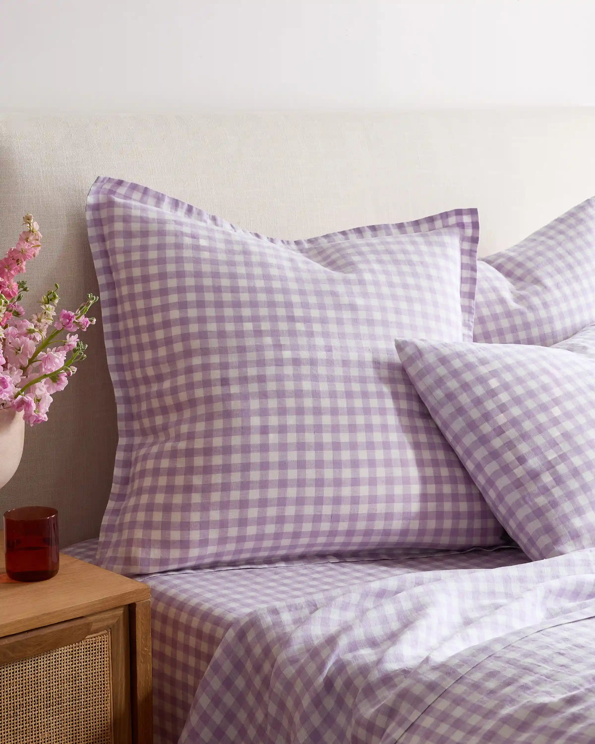 European Linen Gingham Euro Sham