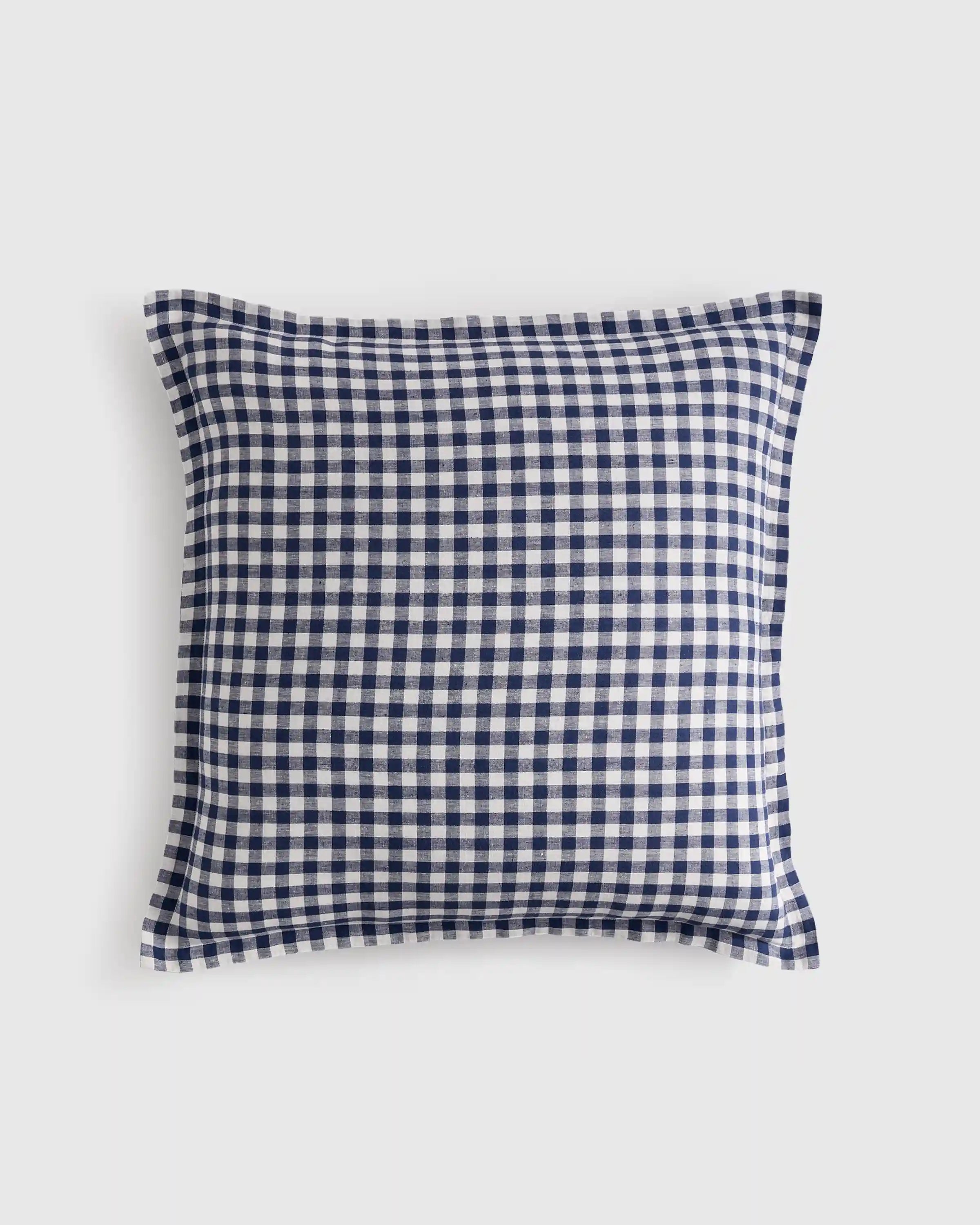 European Linen Gingham Euro Sham