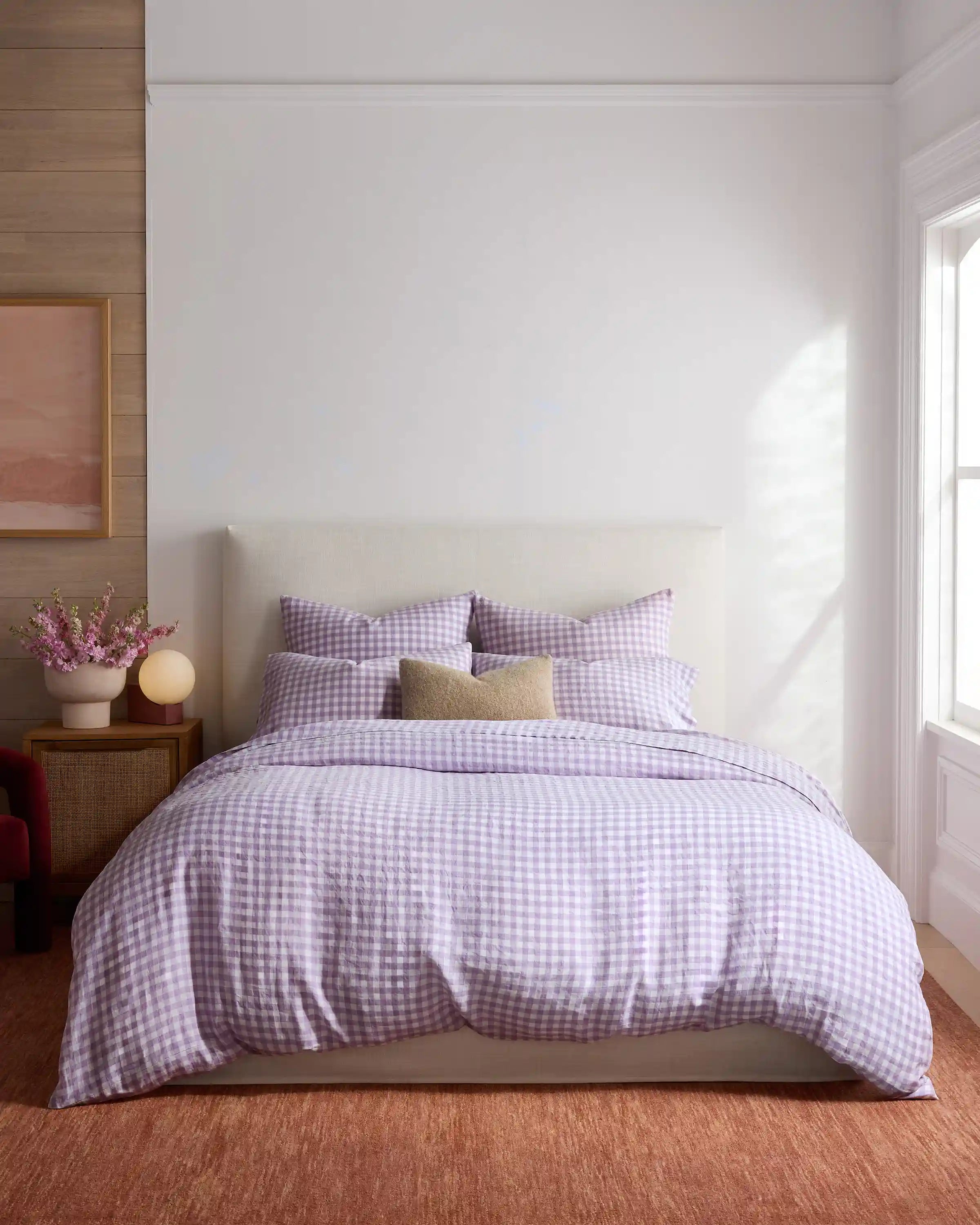 European Linen Gingham Sham Set