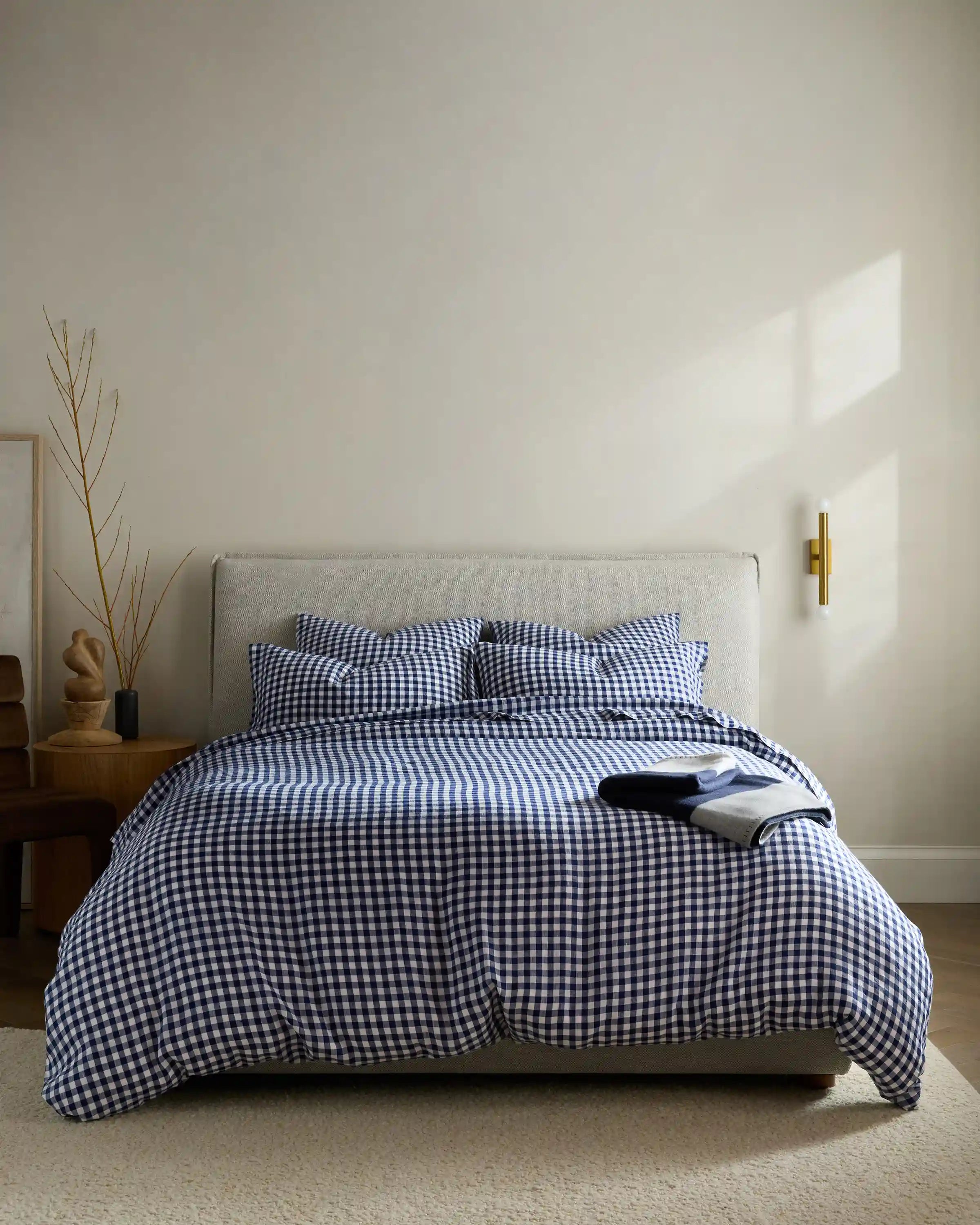 European Linen Gingham Duvet Cover