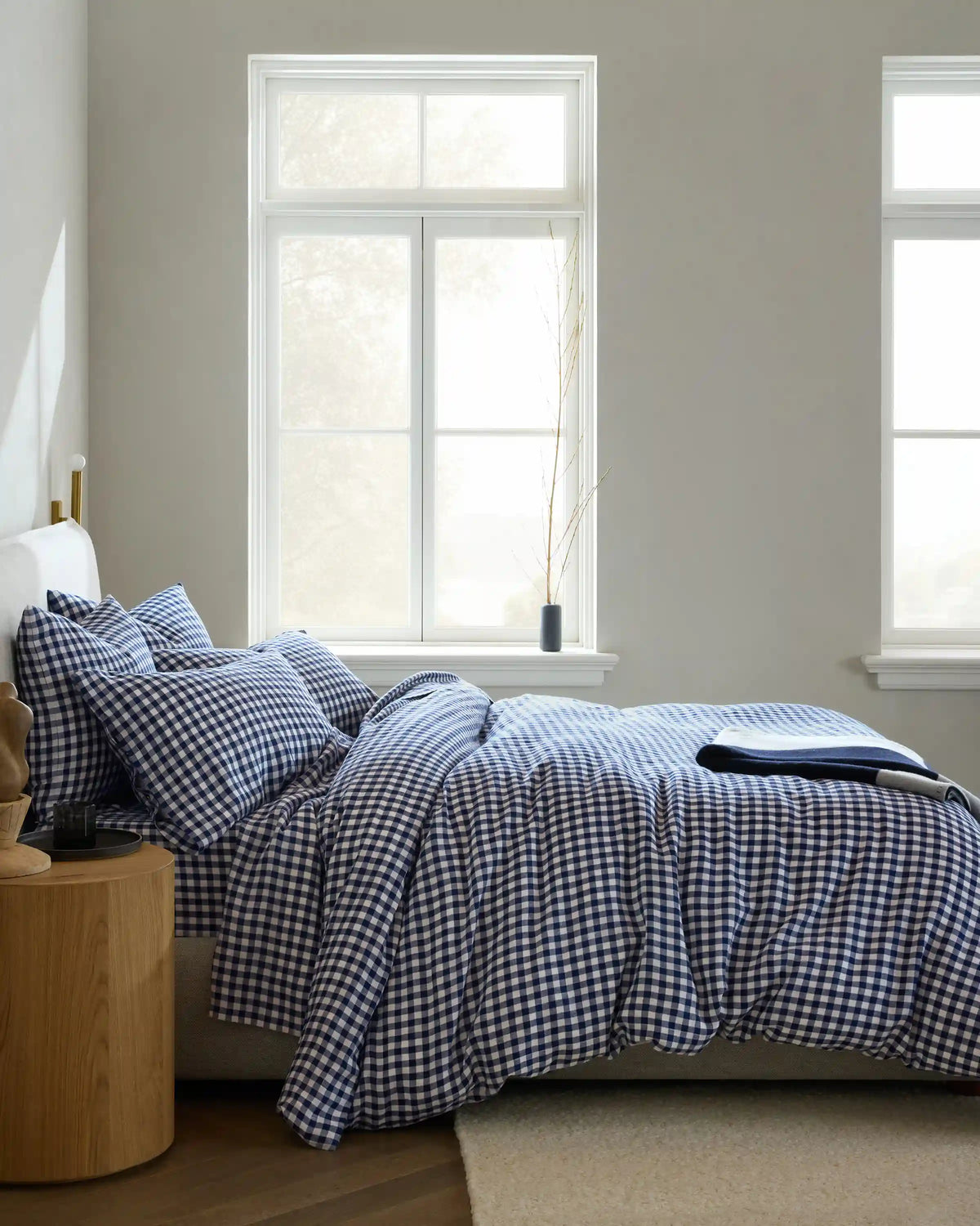 European Linen Gingham Duvet Cover Set