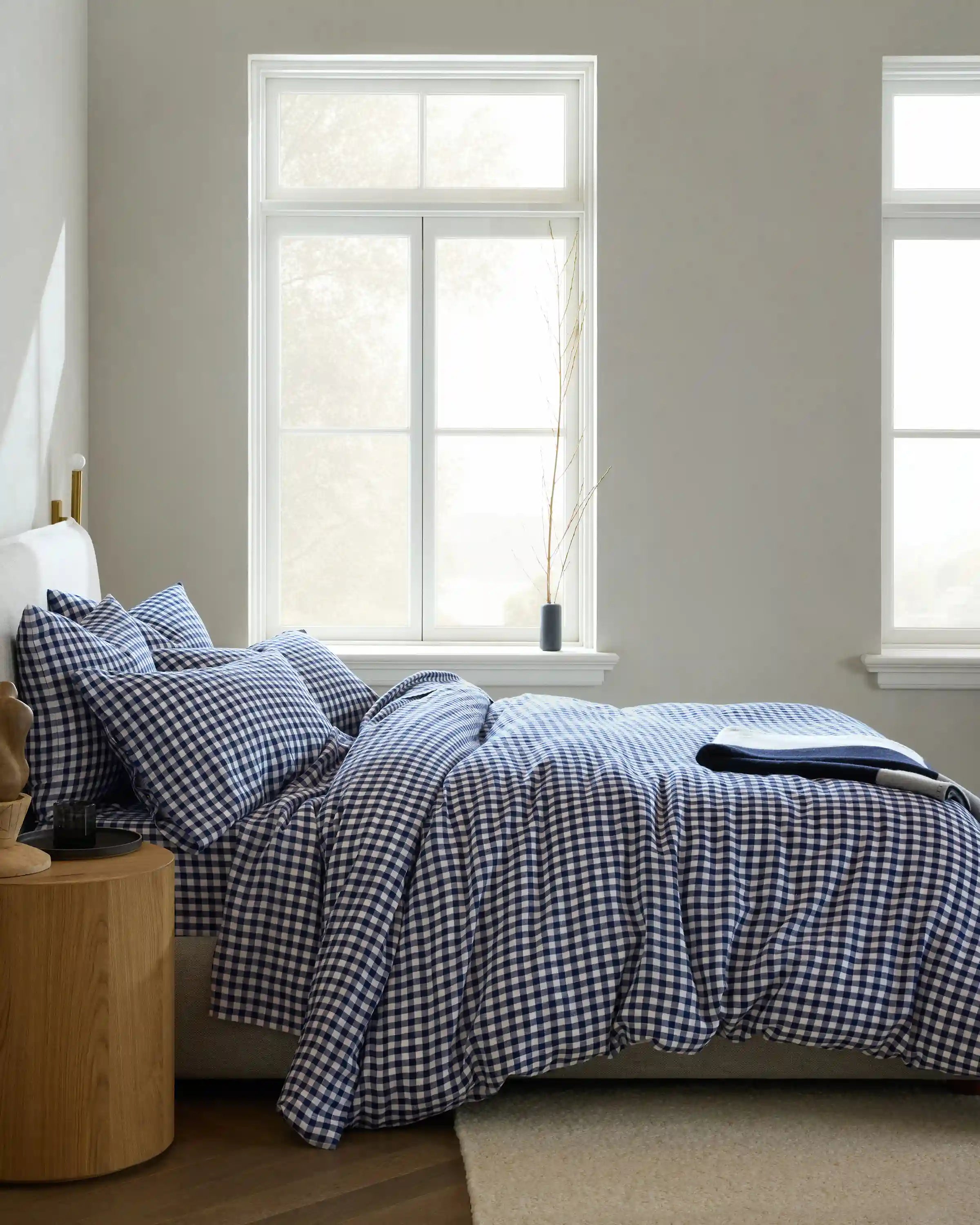 European Linen Gingham Deluxe Bedding Bundle