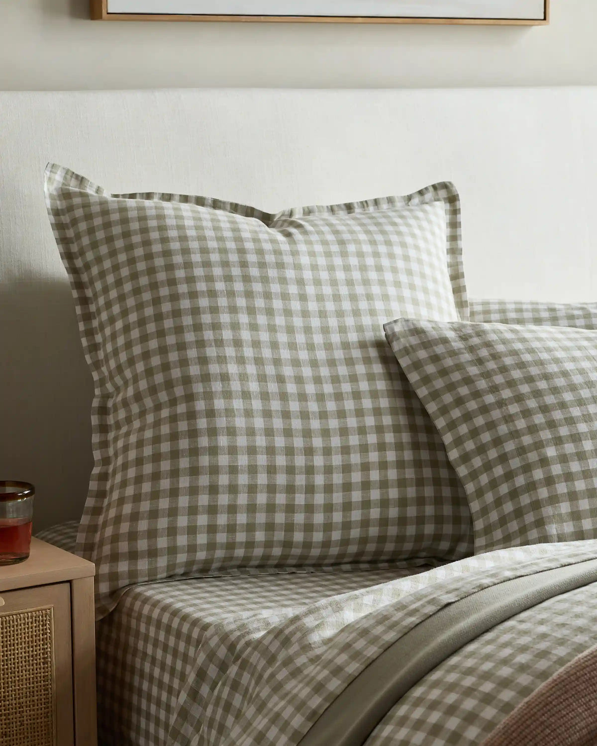 European Linen Gingham Euro Sham