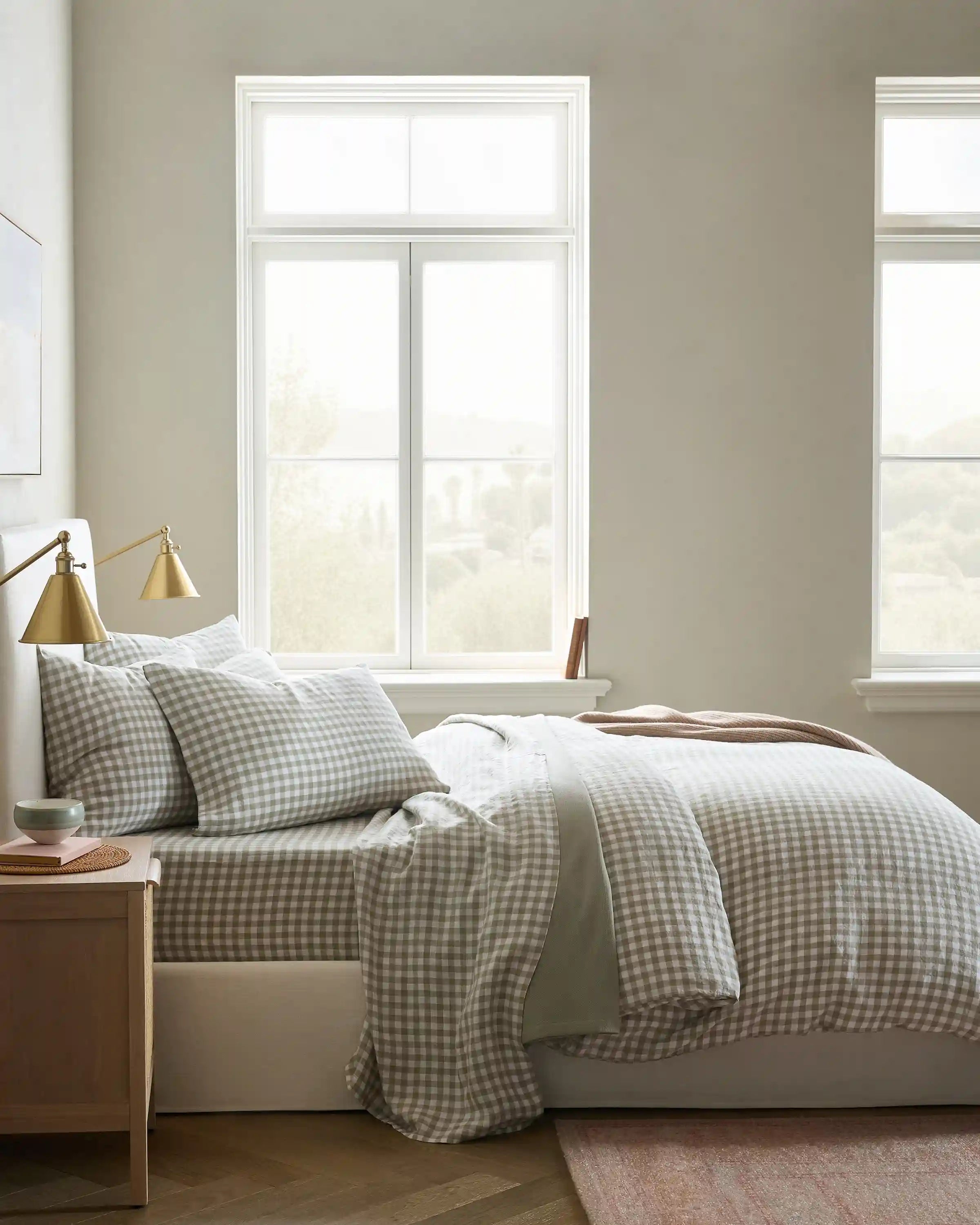 European Linen Gingham Duvet Cover