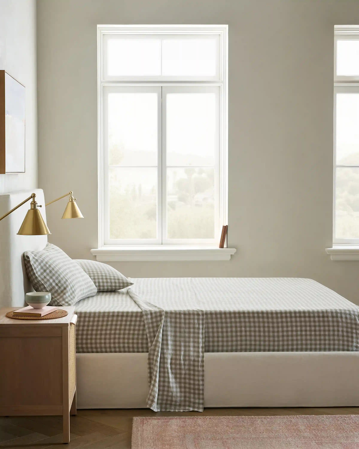 European Linen Gingham Deluxe Bedding Bundle
